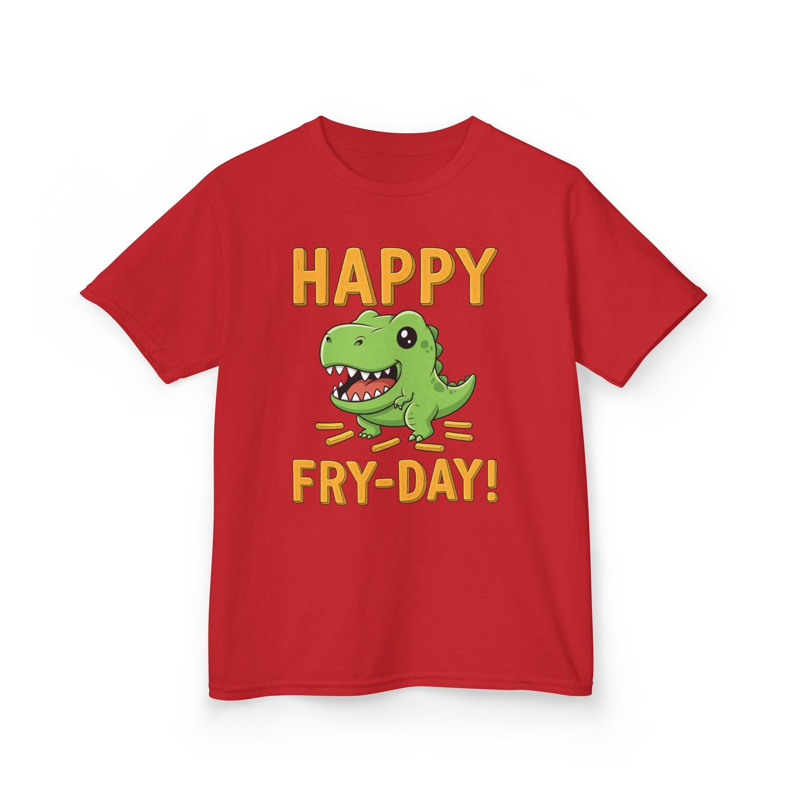 happy fry day kids tee, fun dinosaur t shirt, kids cotton shirt, birthday gift, everyday wear, summer fun, playful tee