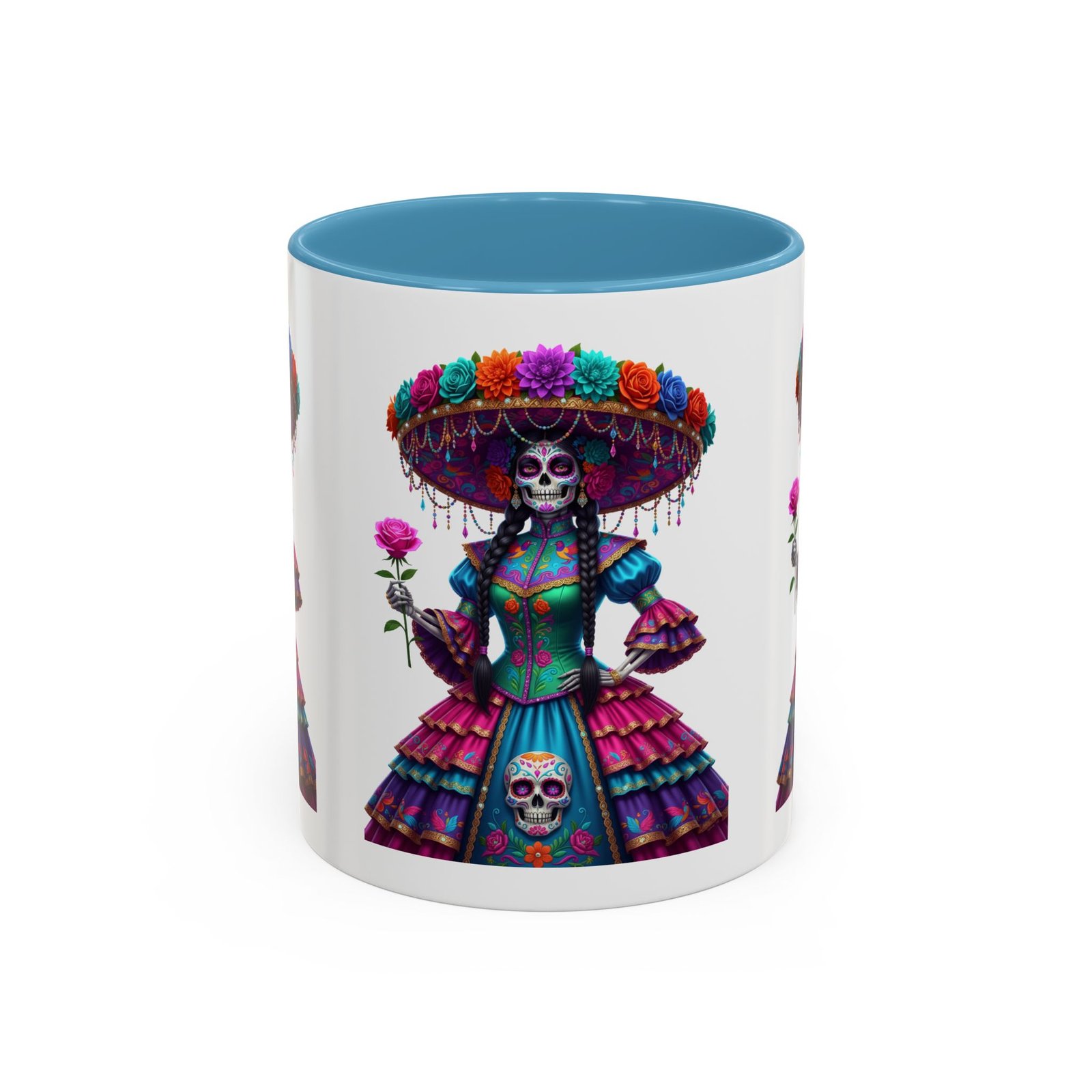 la catrina elegante – día de los muertos inspired artwork, caffeine lover gift, halloween decor, artful drinkware