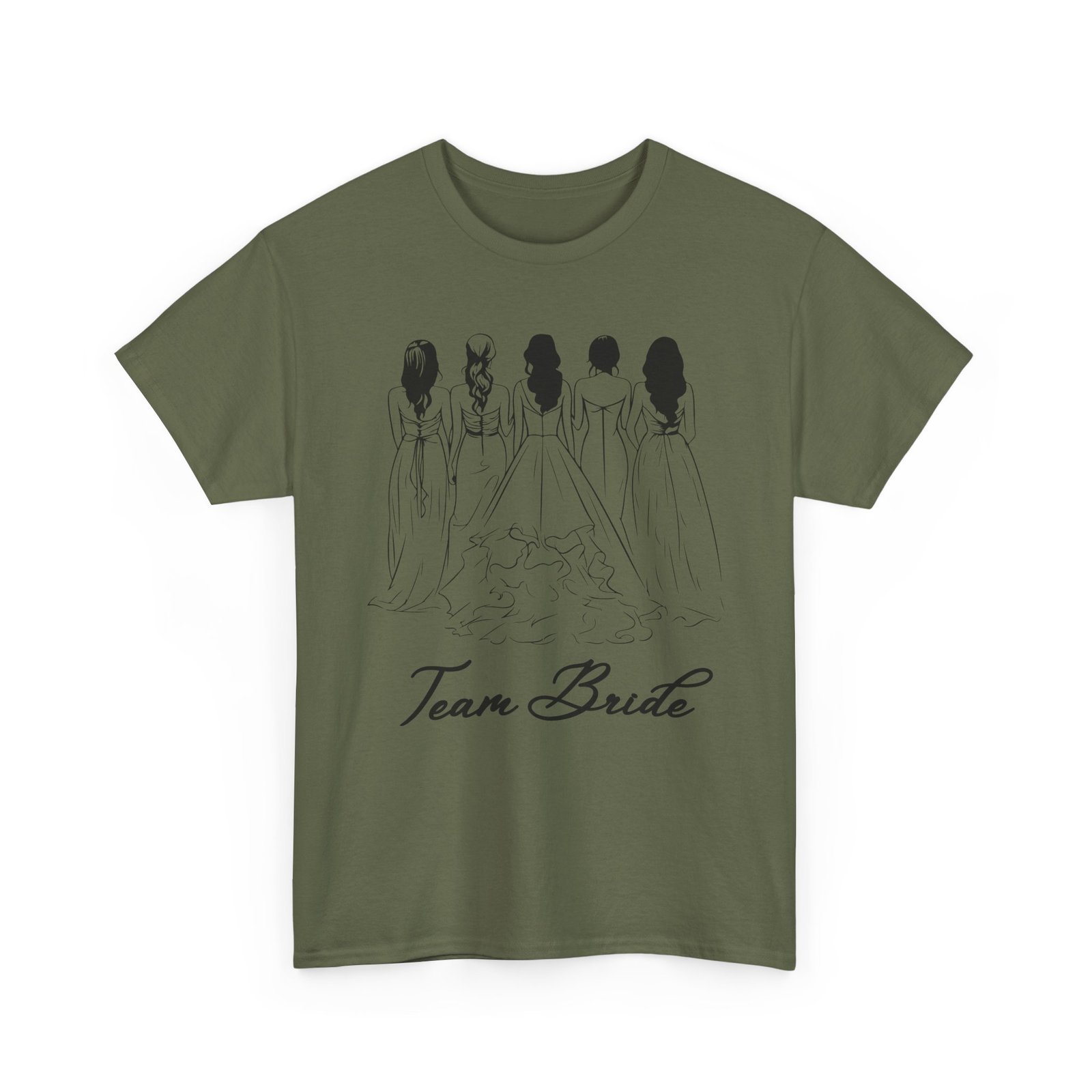 team bride unisex heavy cotton tee perfect for weddings, bridal showers, engagements, bachelorette parties, group celebrations