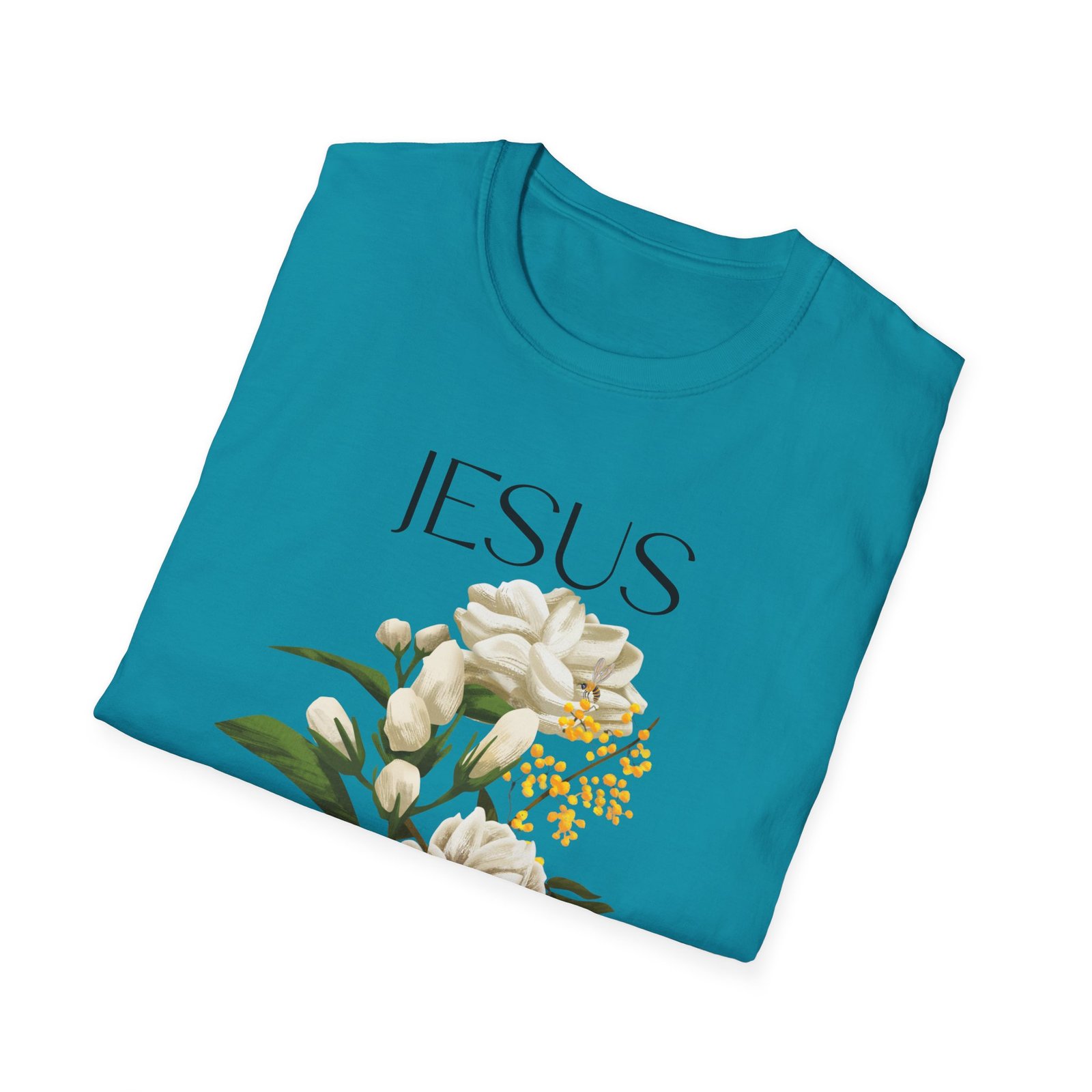 jesus floral faith t shirt christian graphic tee, inspirational gift, religious apparel, casualwear, unisex