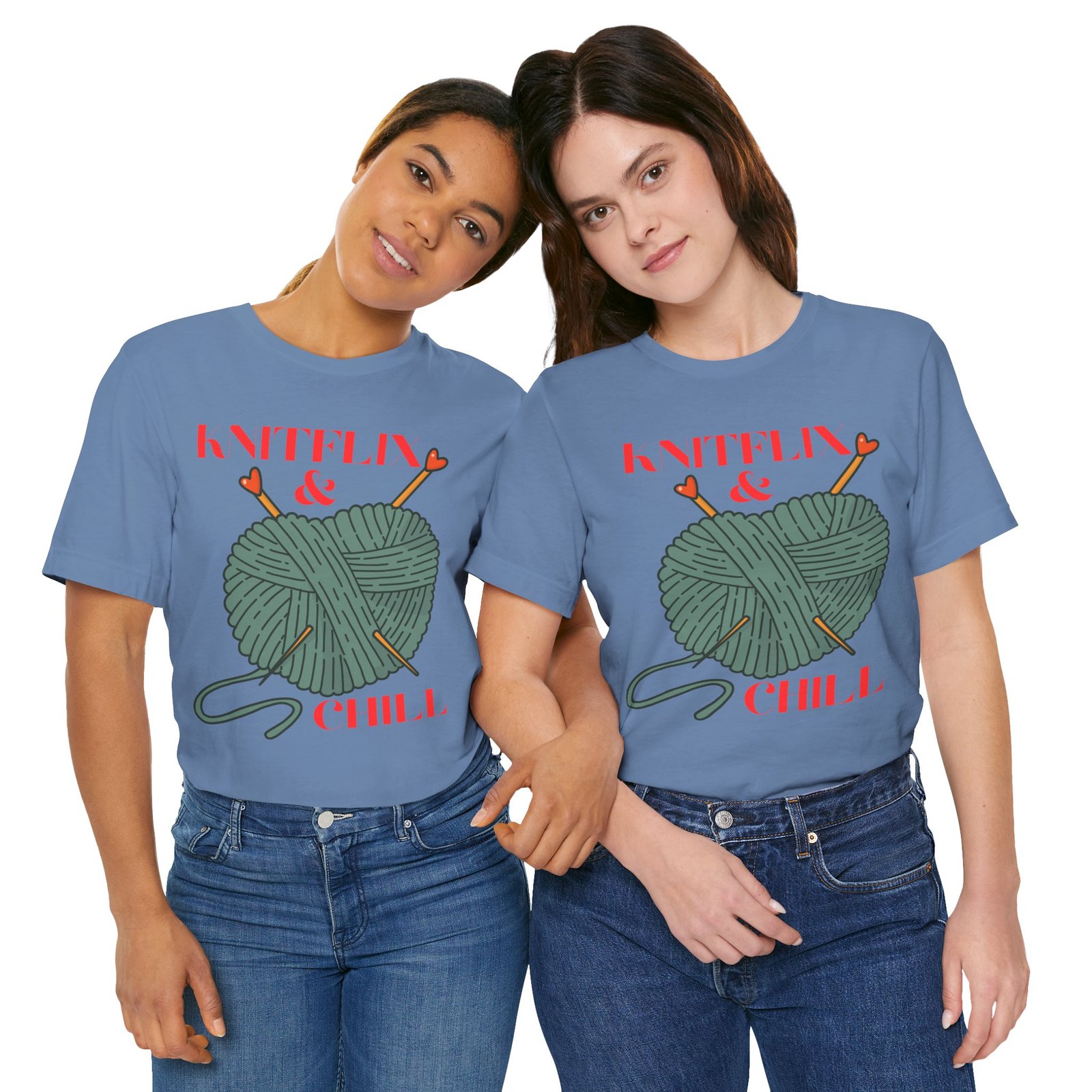 Knitflix & Chill Tee for Craft Lovers - Image 50