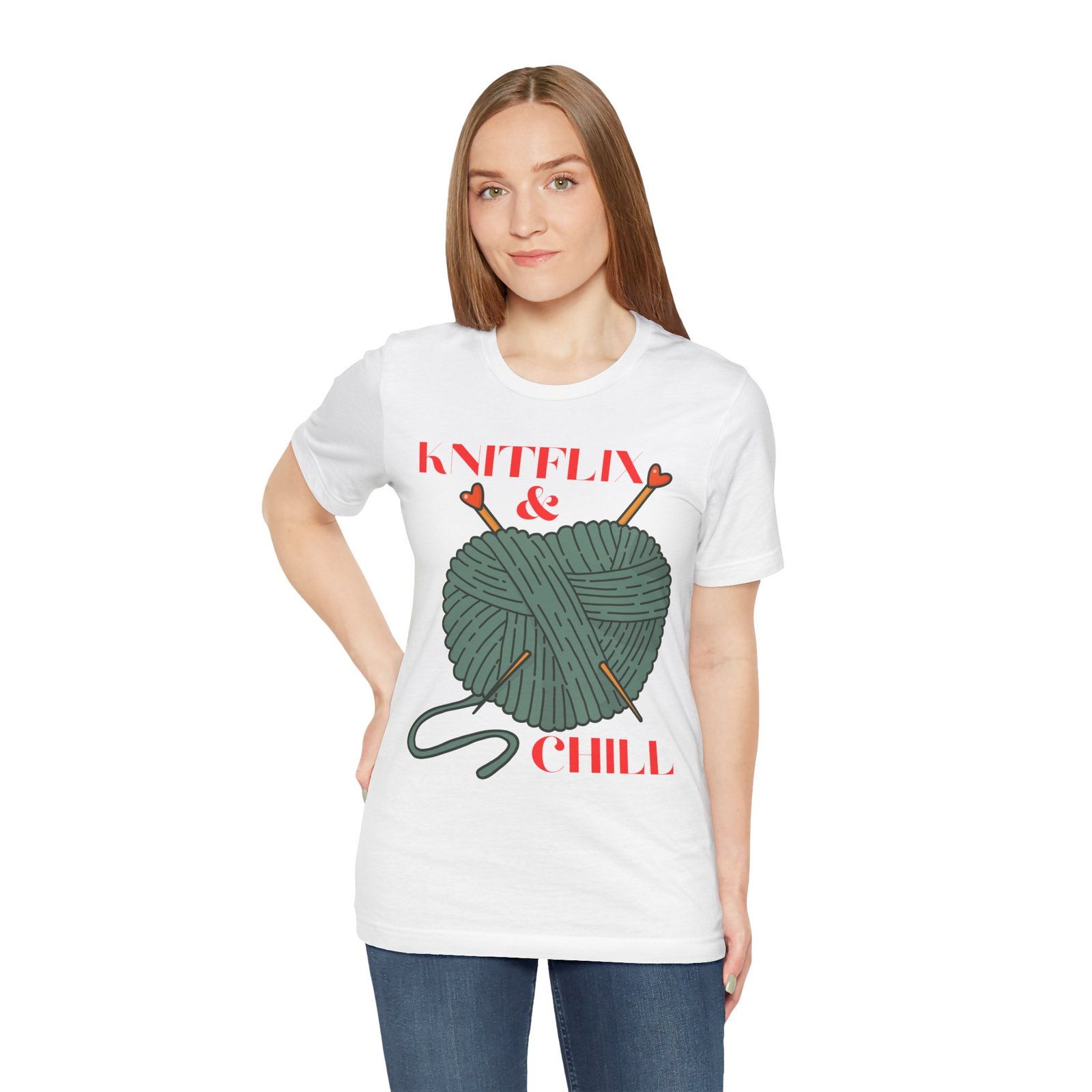 Knitflix & Chill Tee for Craft Lovers - Image 8