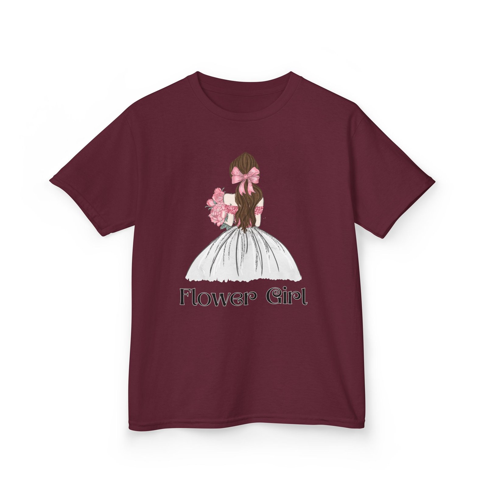 flower girl tee kids adorable cotton t shirt for weddings, birthday parties, flower girls, special occasions, stylish kids wear