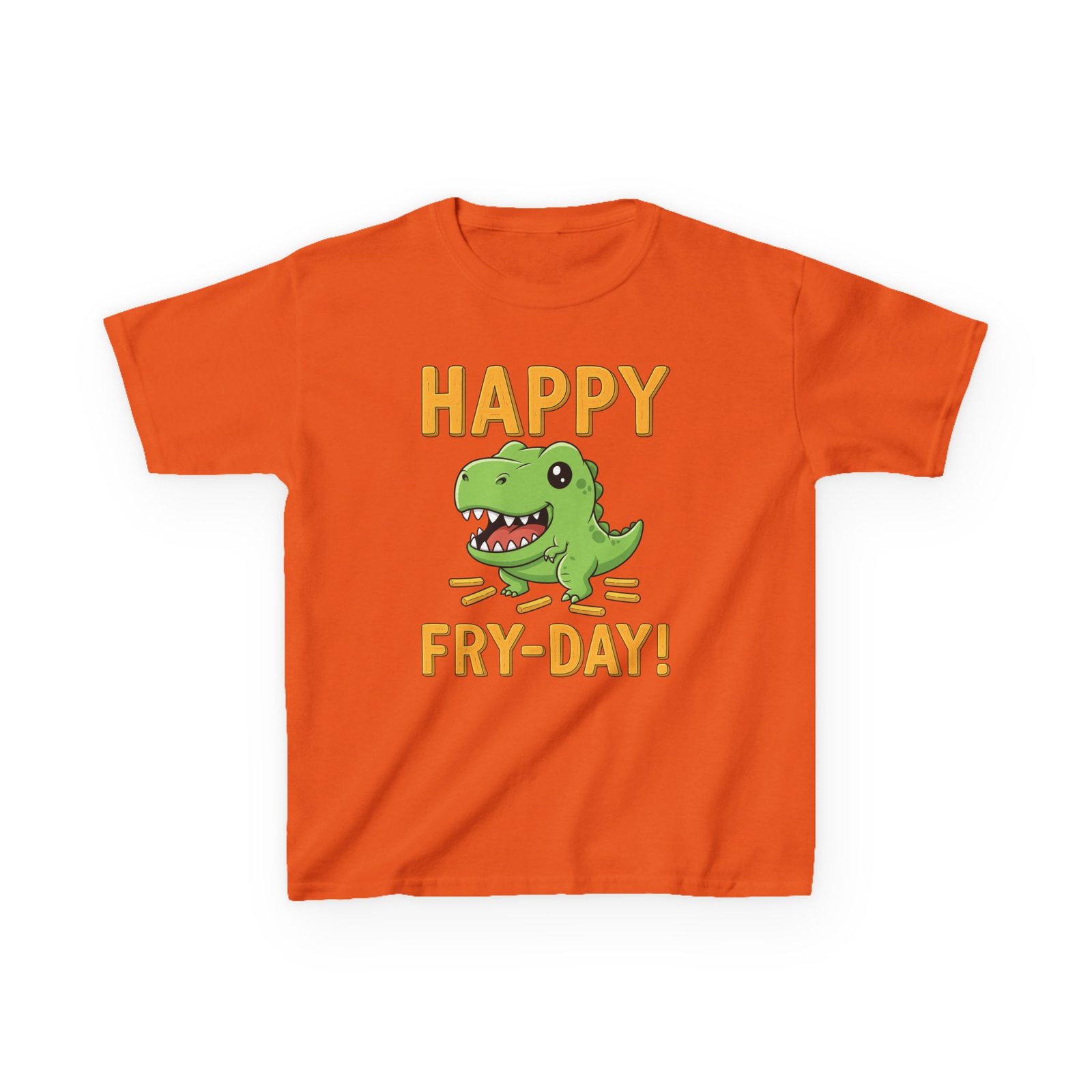happy fry day kids tee, fun dinosaur t shirt, kids cotton shirt, birthday gift, everyday wear, summer fun, playful tee
