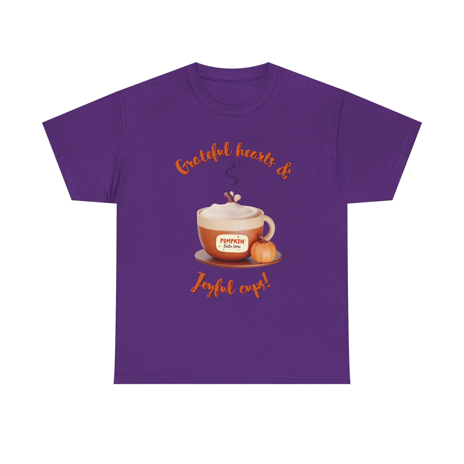 happy thanksgiving grateful hearts & joyful cups unisex tee, cozy fall t shirt, thanksgiving gift, coffee lover apparel, autumn fashion