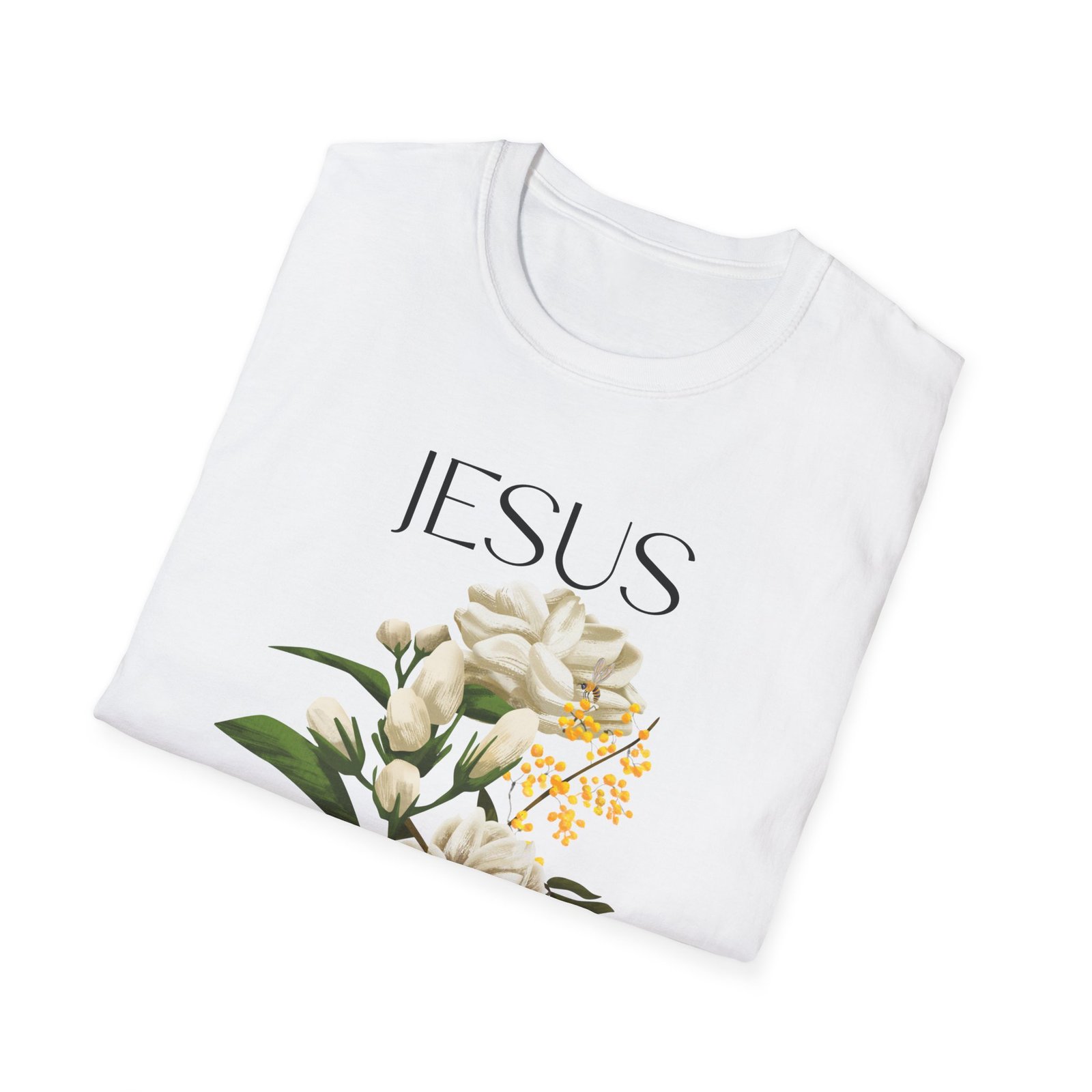 jesus floral faith t shirt christian graphic tee, inspirational gift, religious apparel, casualwear, unisex