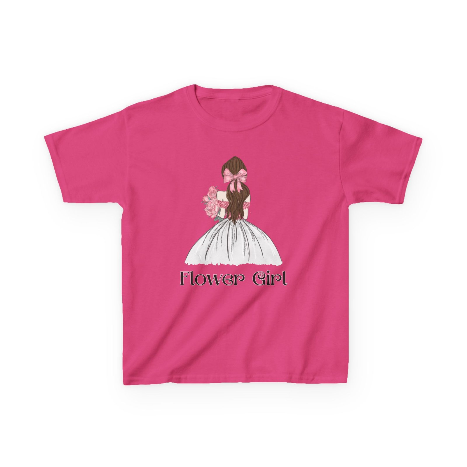 flower girl tee kids adorable cotton t shirt for weddings, birthday parties, flower girls, special occasions, stylish kids wear