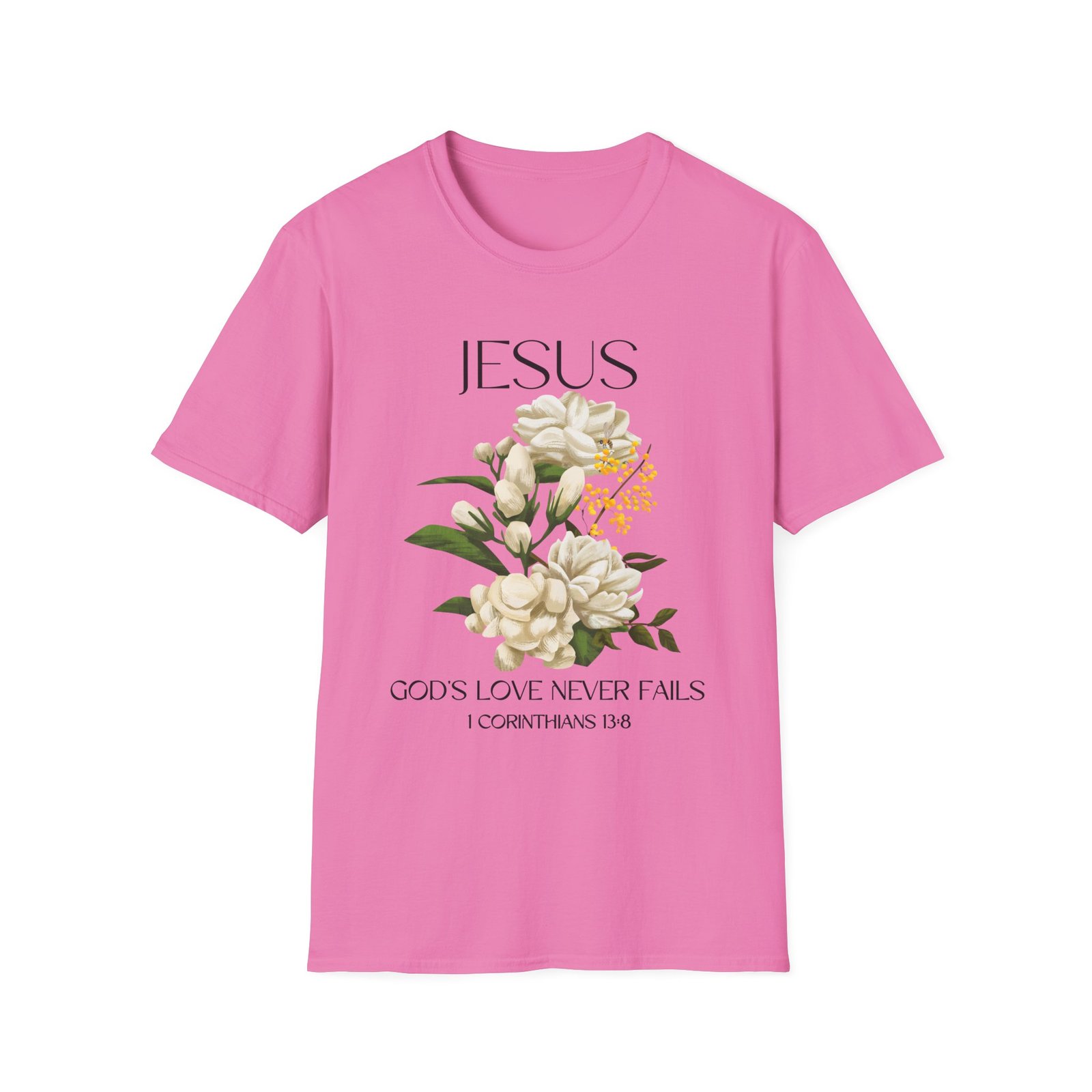 jesus floral faith t shirt christian graphic tee, inspirational gift, religious apparel, casualwear, unisex