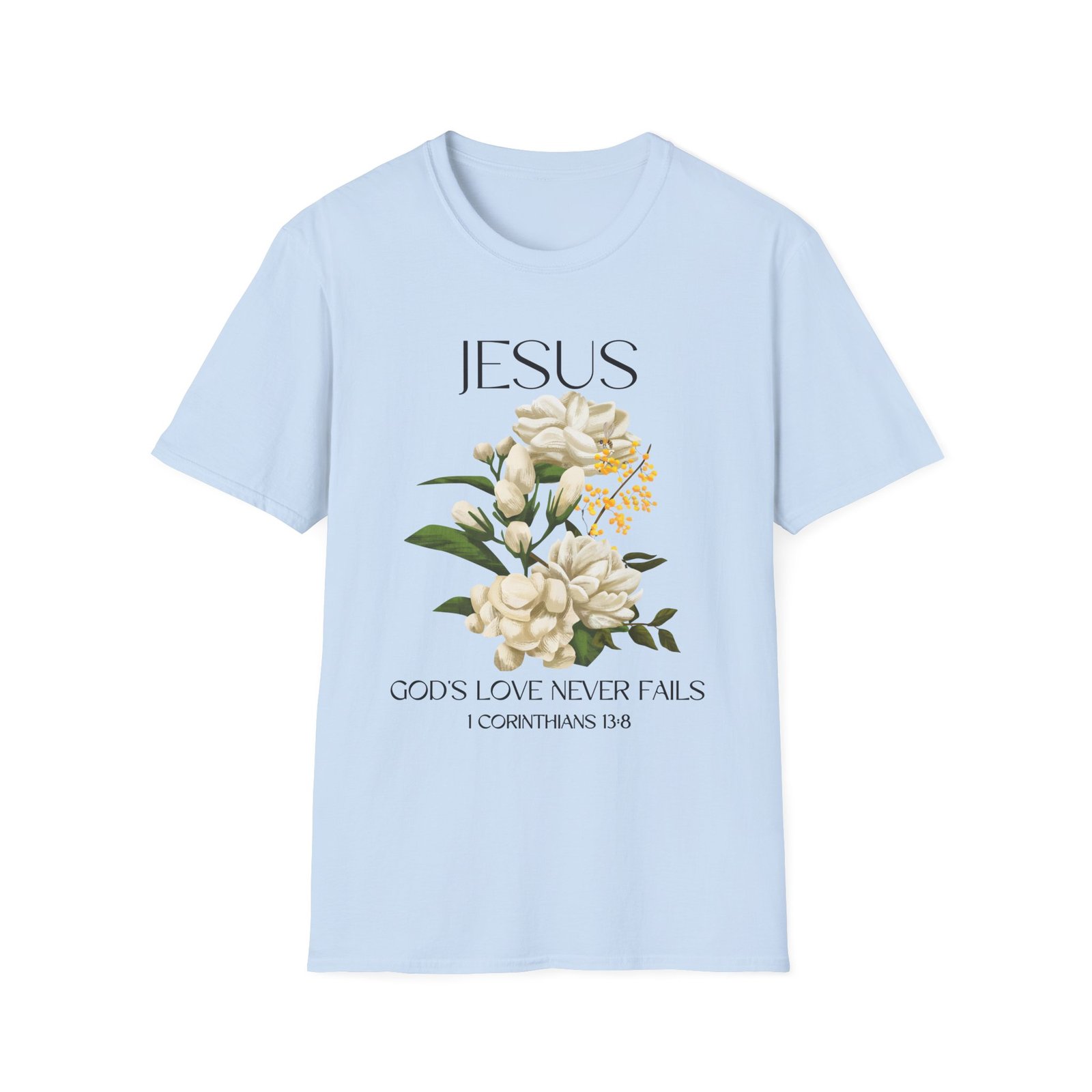 jesus floral faith t shirt christian graphic tee, inspirational gift, religious apparel, casualwear, unisex
