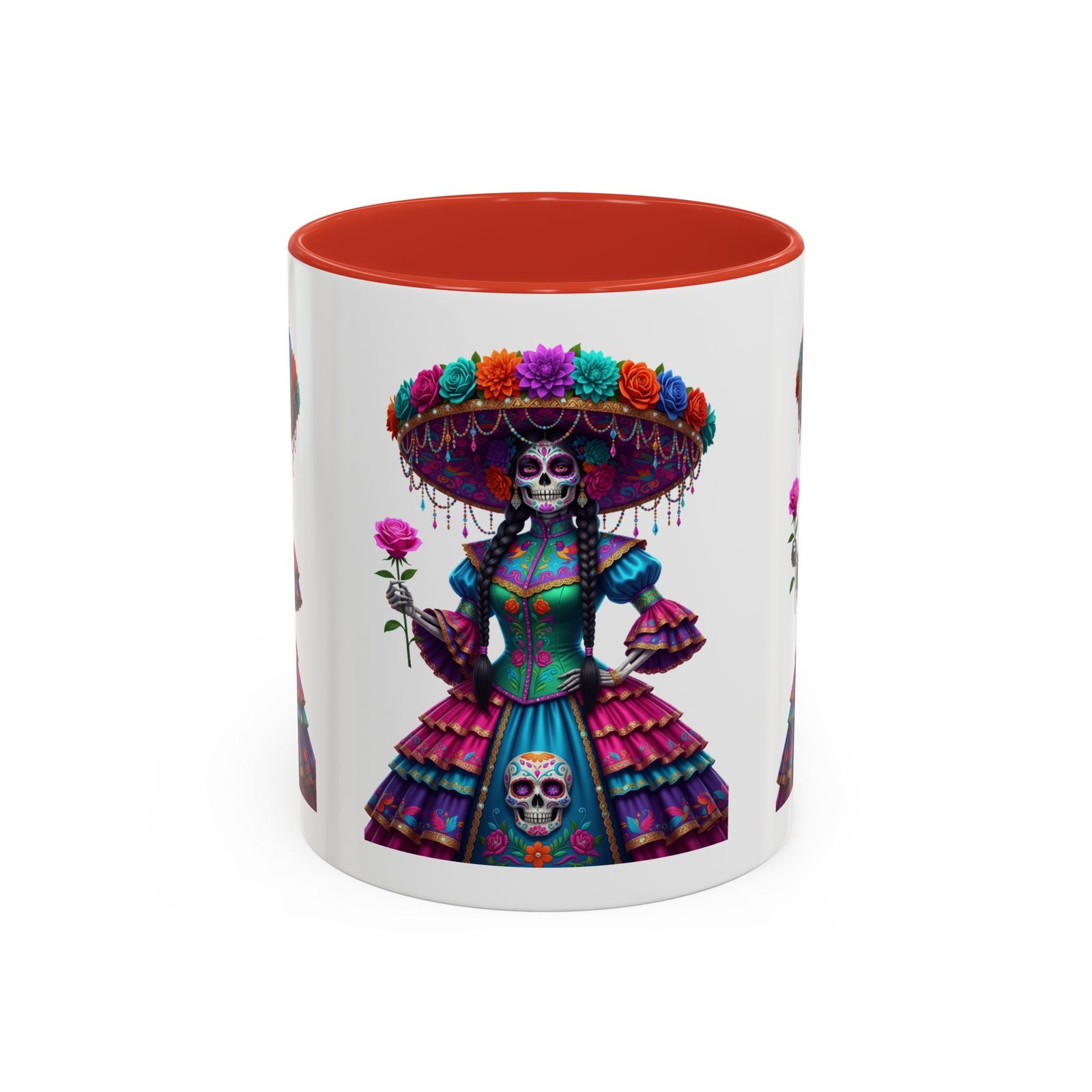 la catrina elegante – día de los muertos inspired artwork, caffeine lover gift, halloween decor, artful drinkware