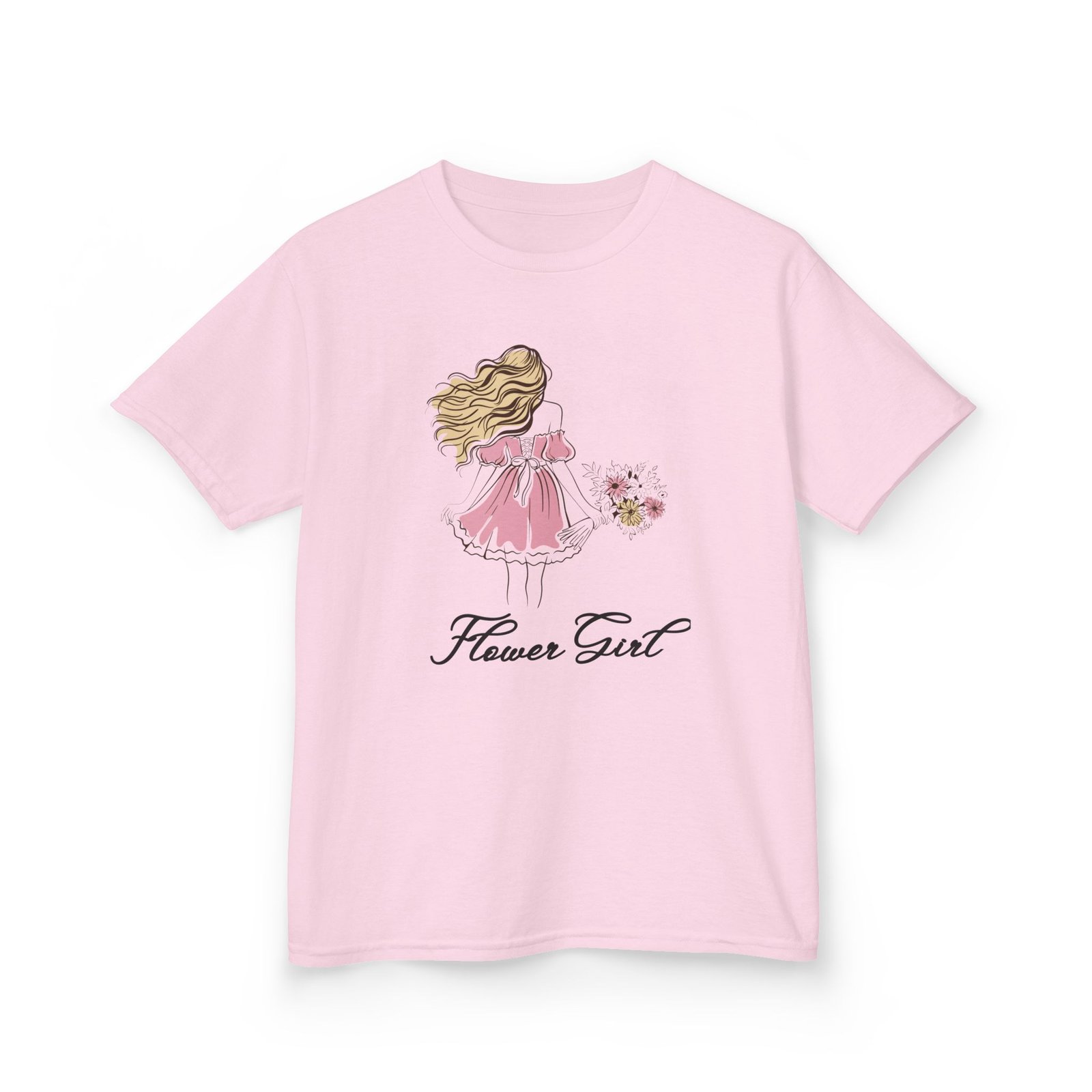 flower girl kids tee, cute kids t shirt, children's wedding outfit, floral graphic tee, birthday gift for girls, summer apparel