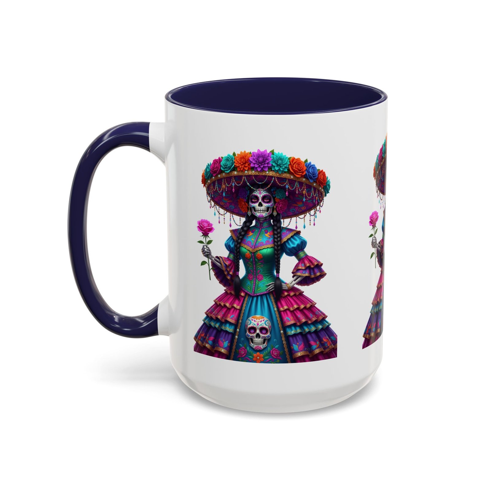 la catrina elegante – día de los muertos inspired artwork, caffeine lover gift, halloween decor, artful drinkware