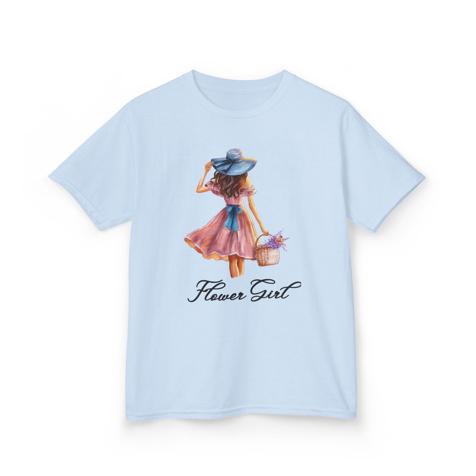 flower girl kids tee, cute kids t shirt, spring fashion, outdoor playwear, children's gift, floral design