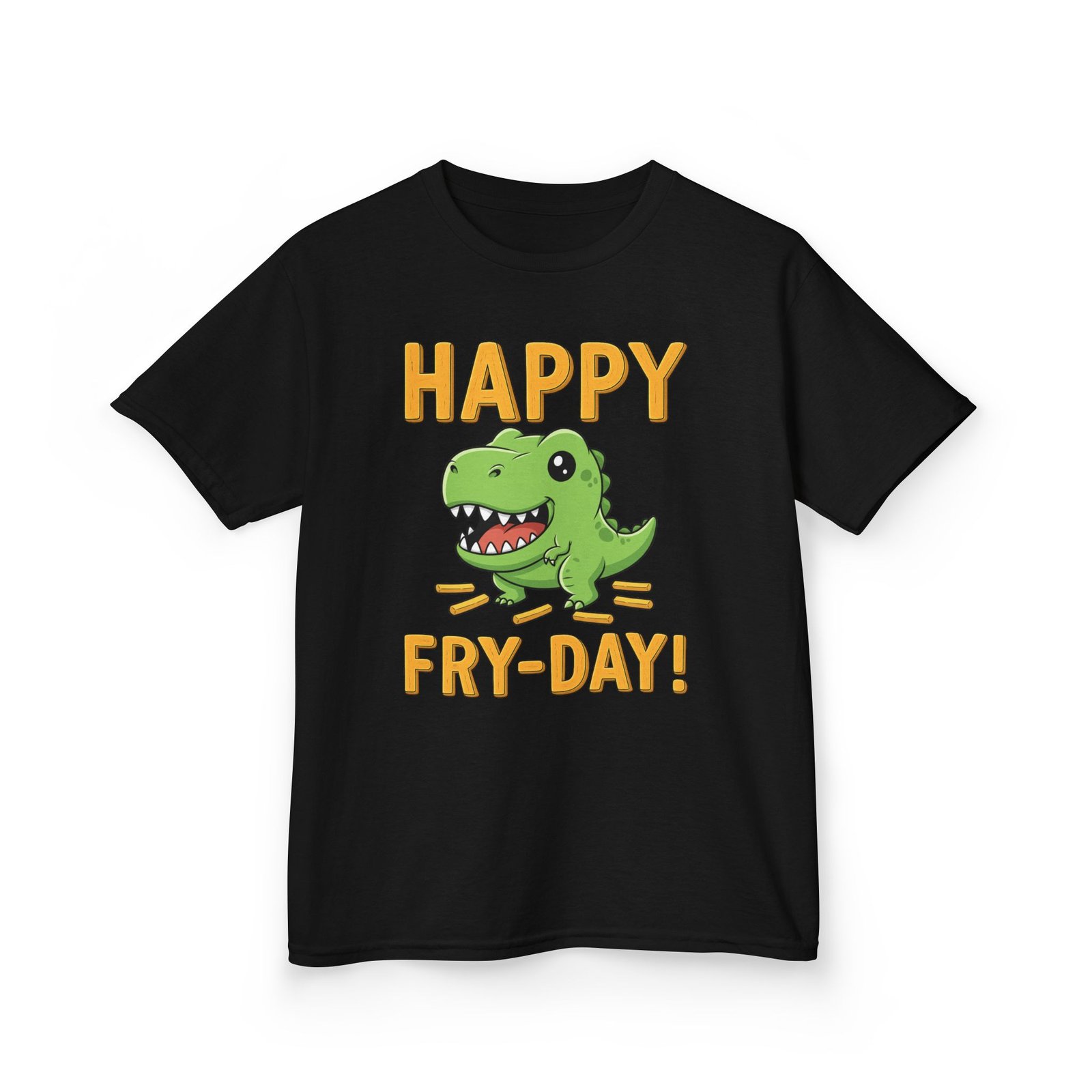 happy fry day kids tee, fun dinosaur t shirt, kids cotton shirt, birthday gift, everyday wear, summer fun, playful tee
