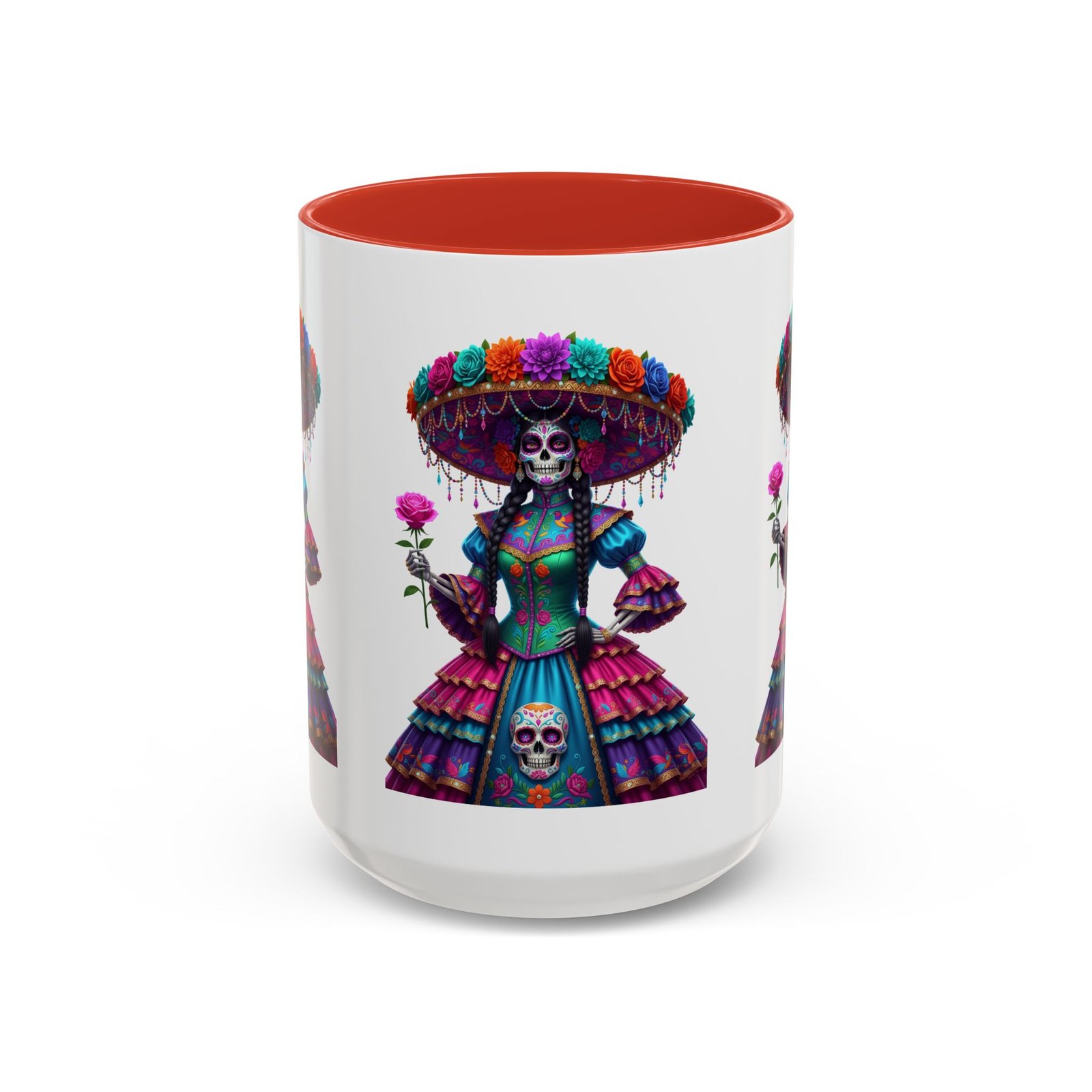 la catrina elegante – día de los muertos inspired artwork, caffeine lover gift, halloween decor, artful drinkware