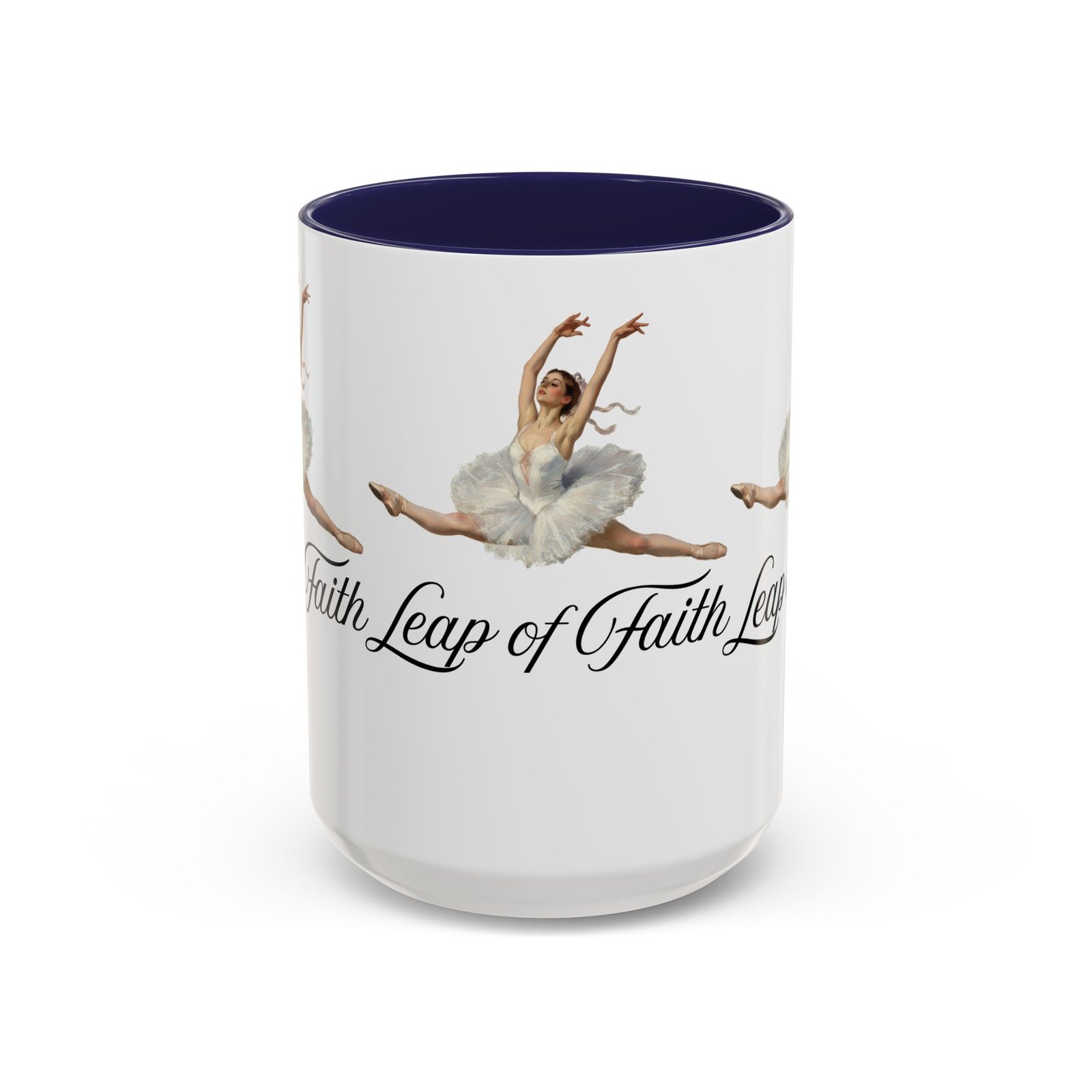 ballet themed coffee mug 15 oz : leap of faith, perfect gift for dancers, inspirational cup for performers, motivational decor, dance lover's mug