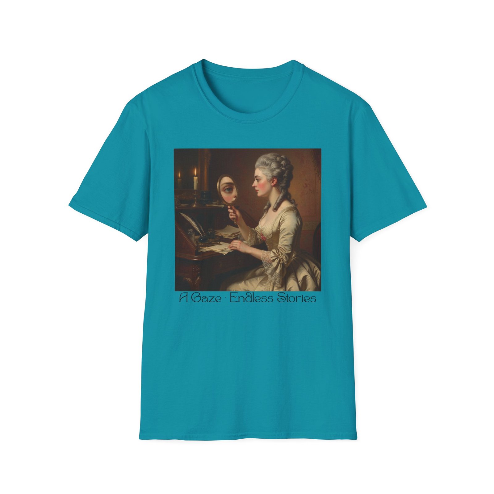 artistic vintage t shirt with 'endless reflections' design, perfect for art lovers, gifts, casual wear, museum visits, art class