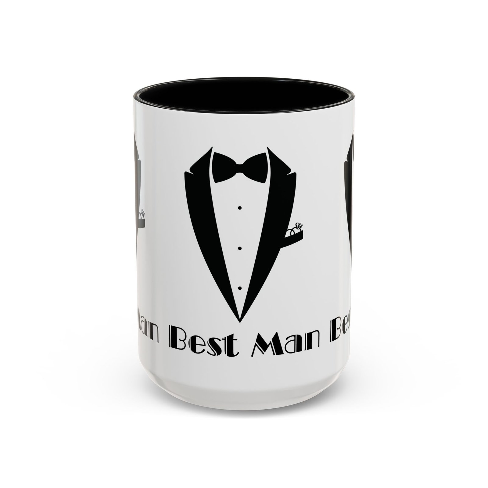 best man accent coffee mug 11/15 oz, groom’s gift, wedding party favor, unique best man gift, black and white coffee cup