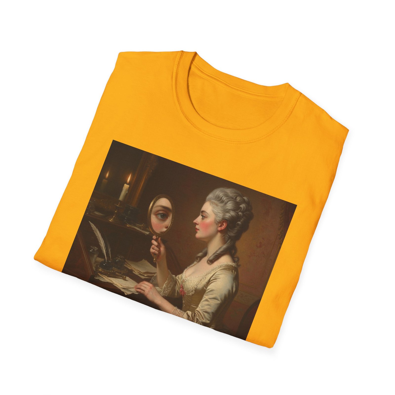 artistic vintage t shirt with 'endless reflections' design, perfect for art lovers, gifts, casual wear, museum visits, art class