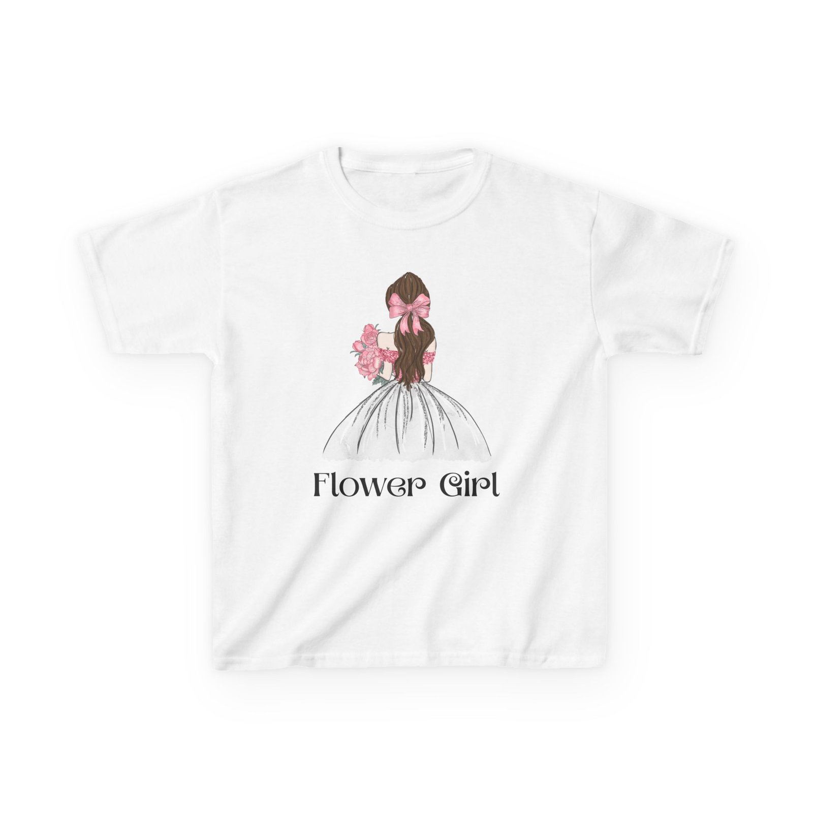 flower girl tee kids adorable cotton t shirt for weddings, birthday parties, flower girls, special occasions, stylish kids wear