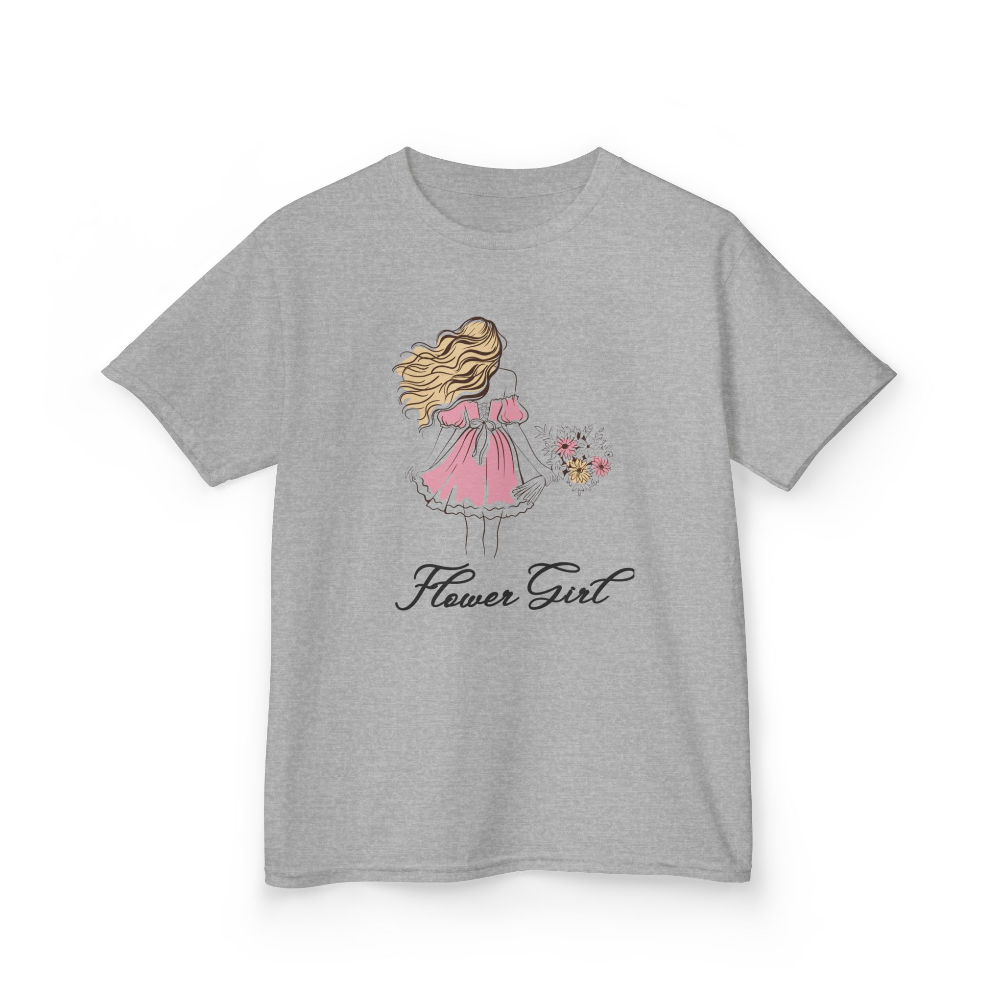 flower girl kids tee, cute kids t shirt, children's wedding outfit, floral graphic tee, birthday gift for girls, summer apparel