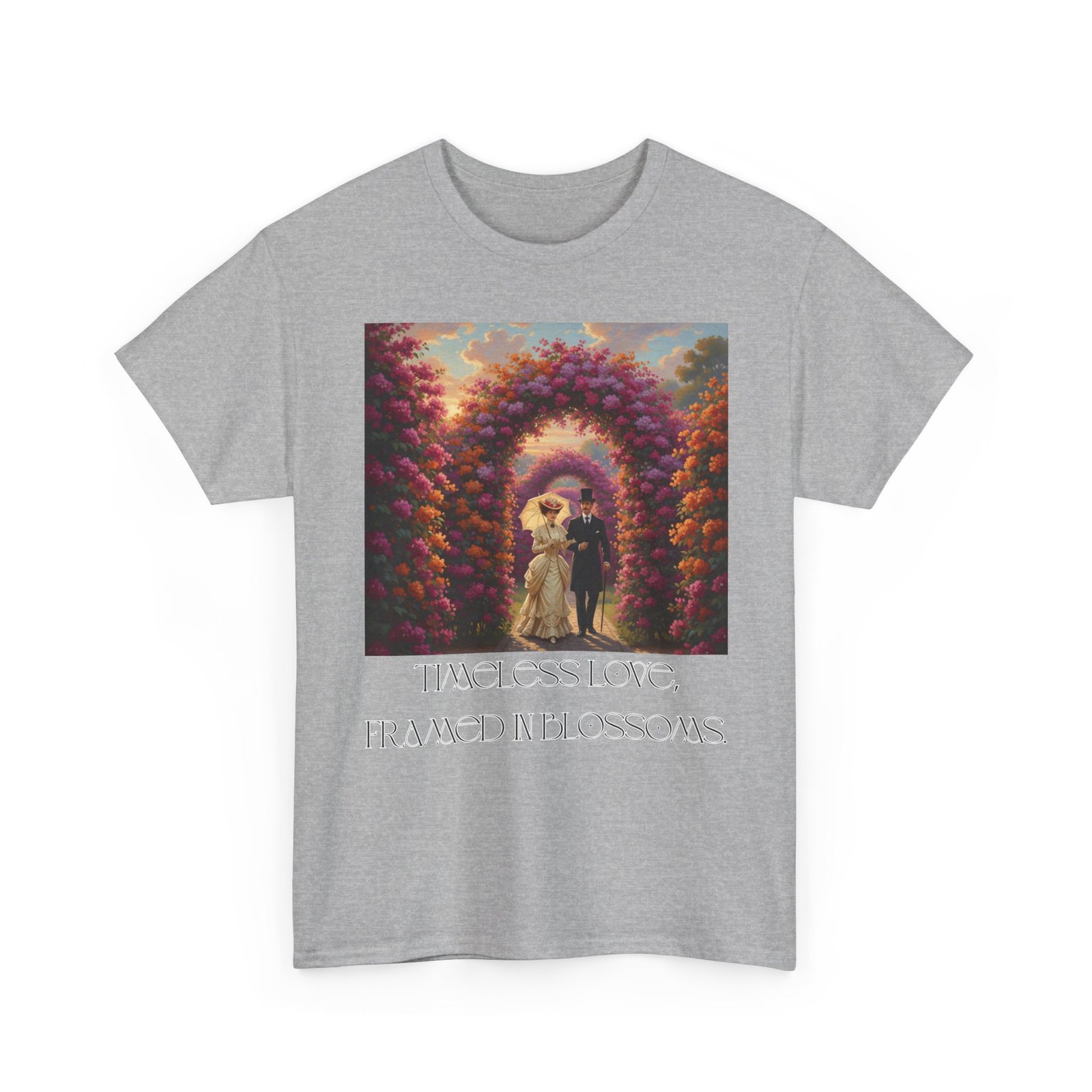 whimsical unisex heavy cotton tee, bohemian vintage shirt, relaxed fit graphic tee, spring flower t shirt, casual everyday wear