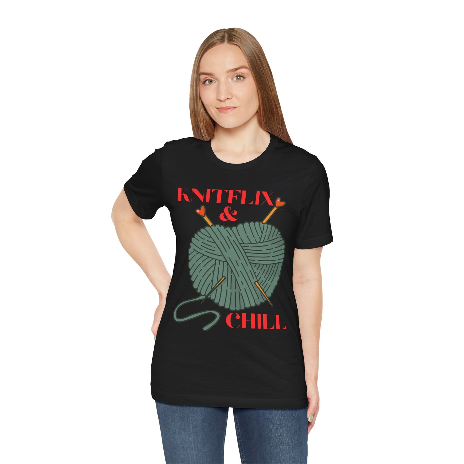 Knitflix & Chill Tee for Craft Lovers - Image 23
