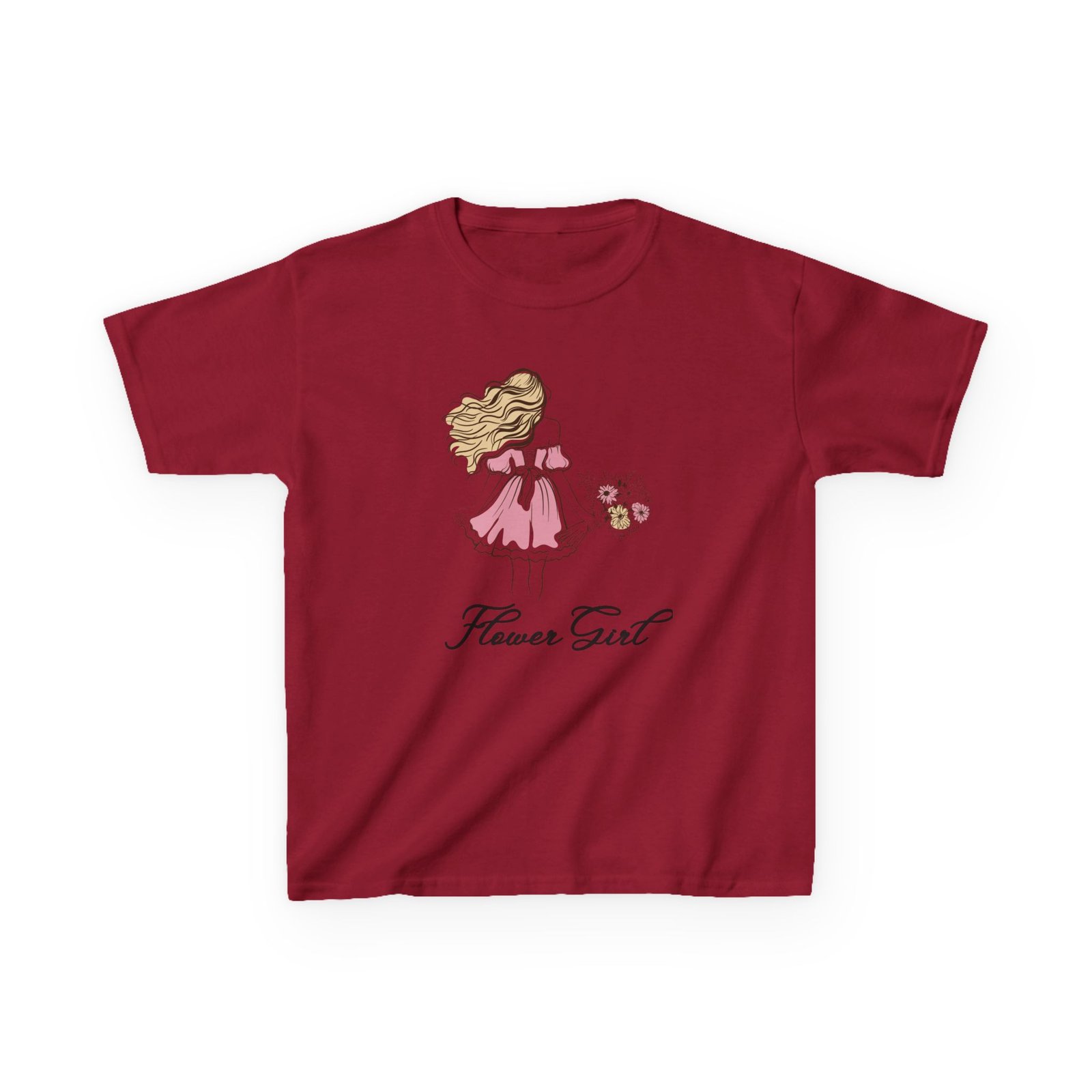 flower girl kids tee, cute kids t shirt, children's wedding outfit, floral graphic tee, birthday gift for girls, summer apparel