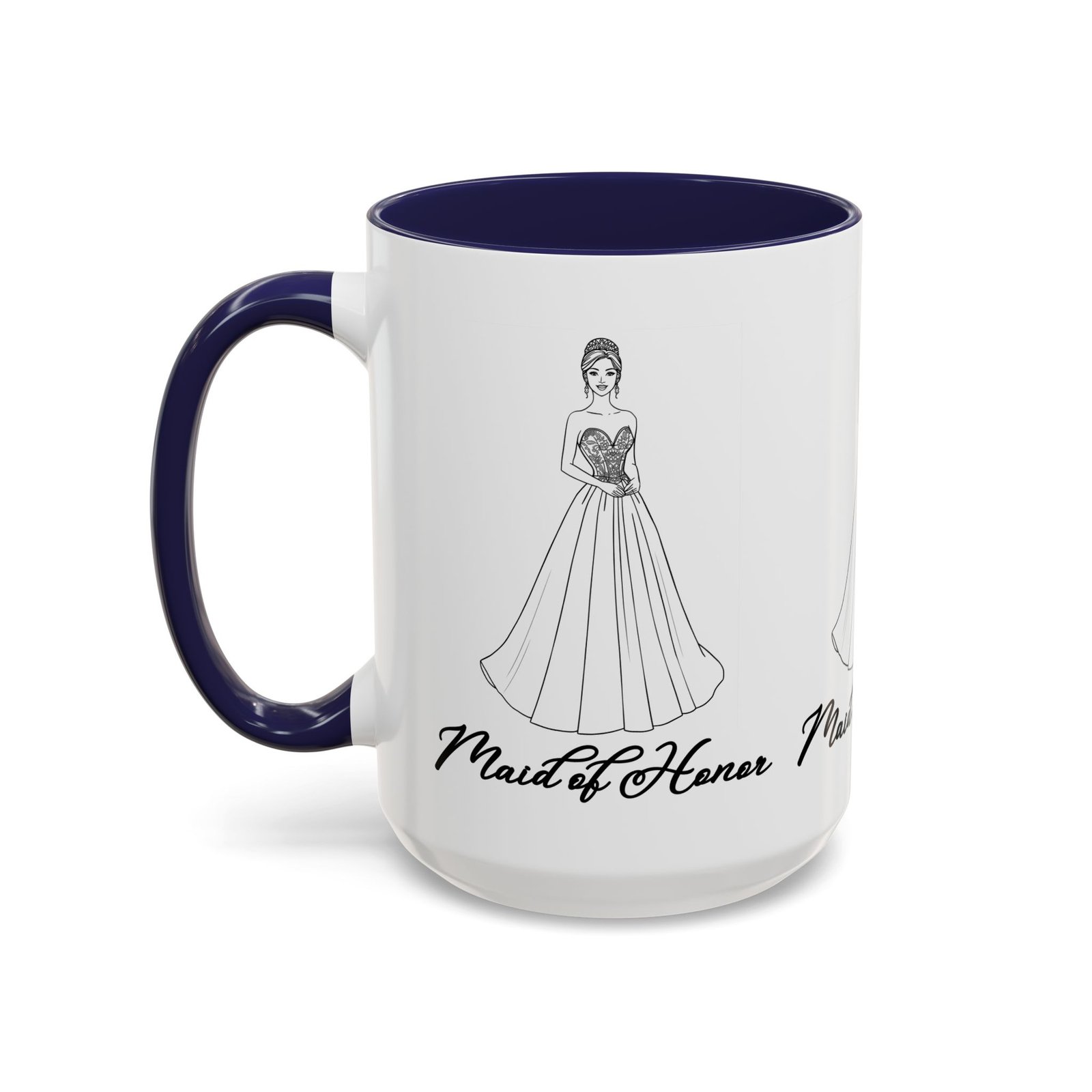 maid of honor coffee mug, bridal party gift, wedding celebration mug, customizable maid of honor cup, cute coffee lover gift