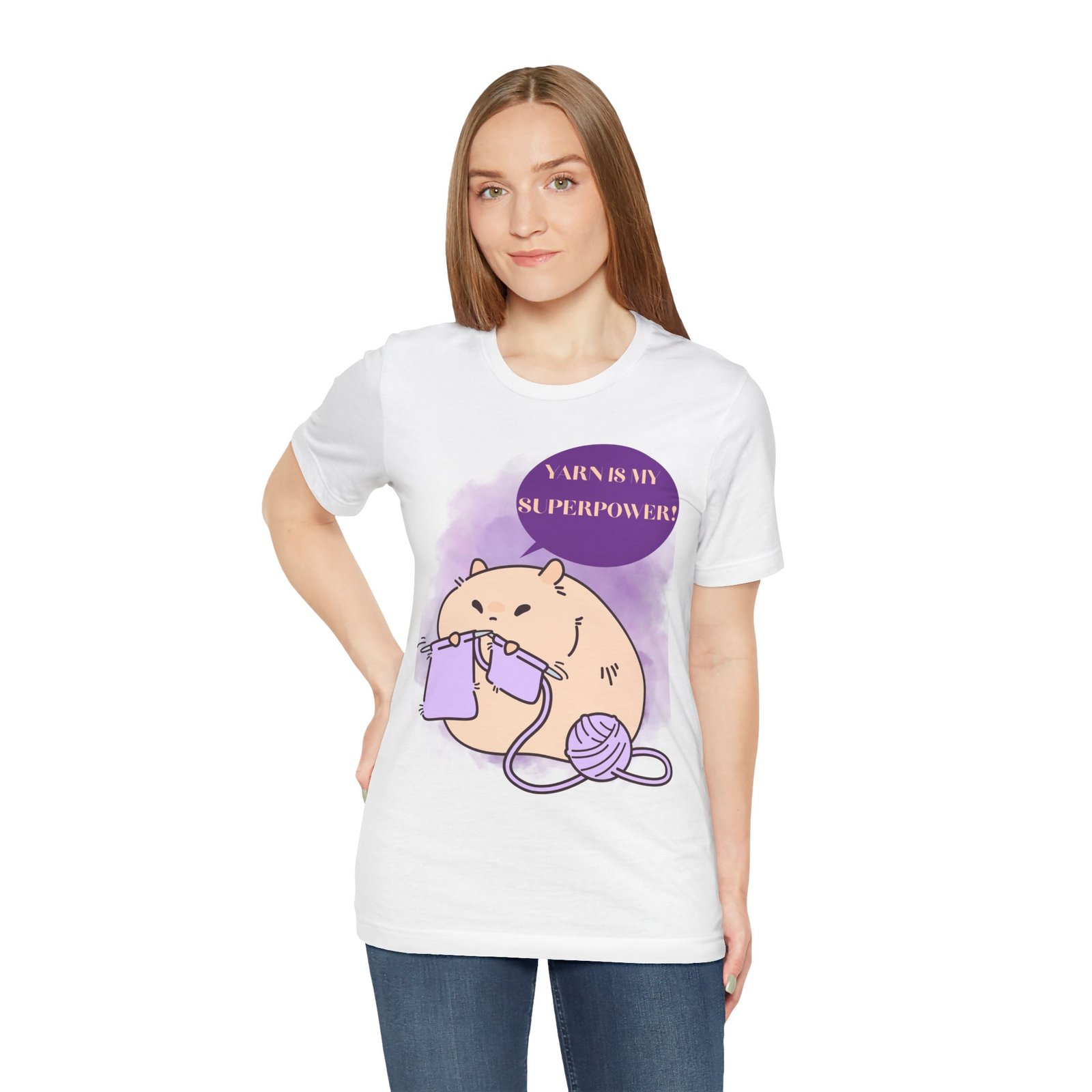 Yarn is my superpower! Crafty Knitting Superpower Tee for Crafters - Image 9