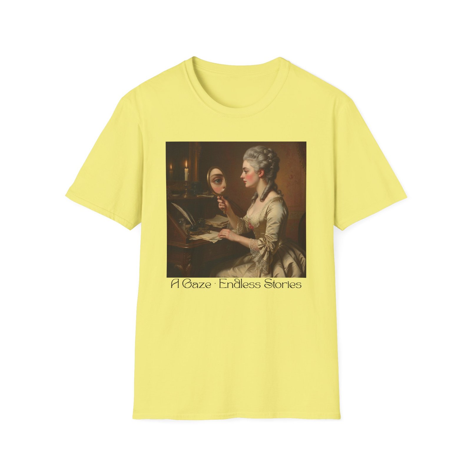 artistic vintage t shirt with 'endless reflections' design, perfect for art lovers, gifts, casual wear, museum visits, art class