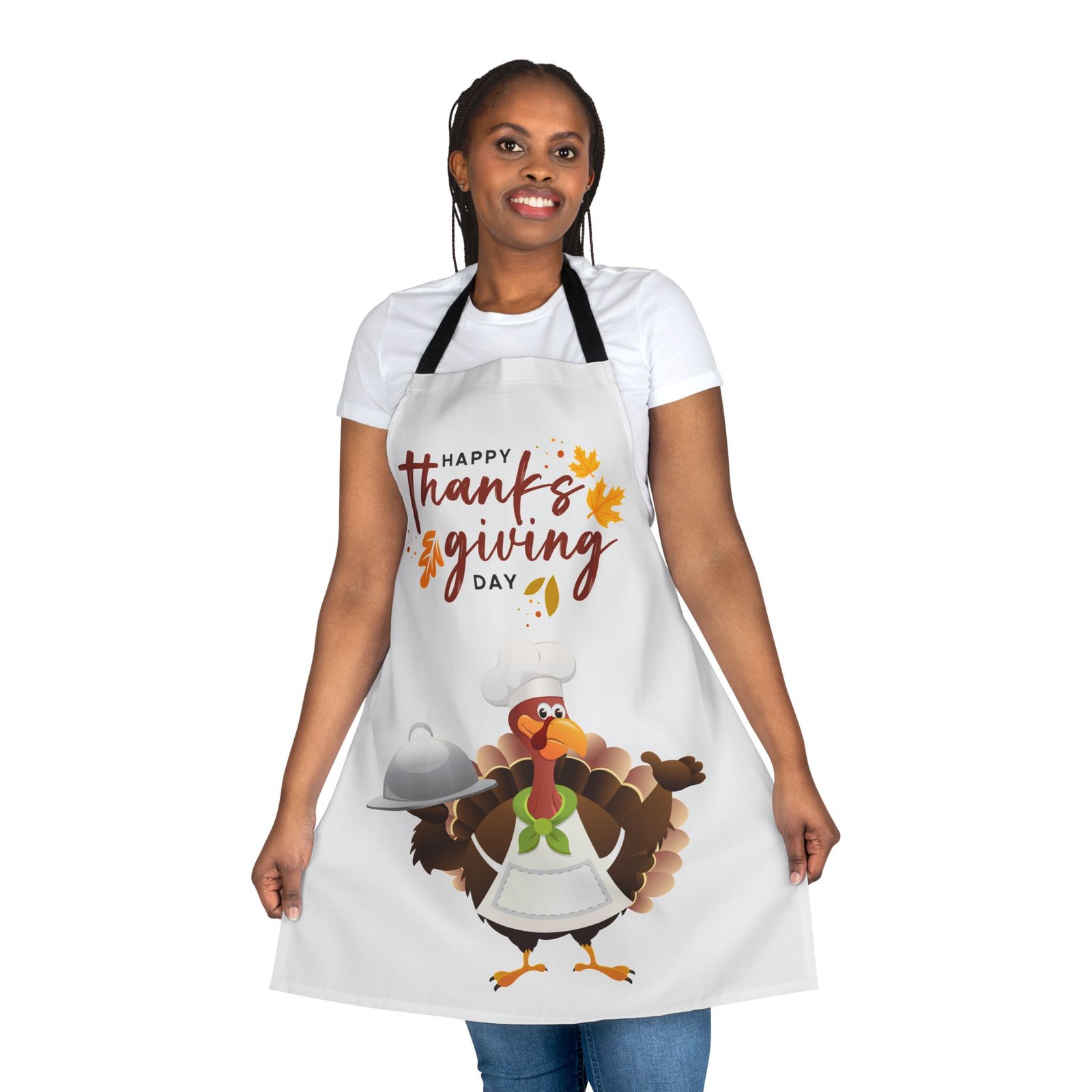 thanksgiving apron with 5 color straps, festive cooking gift for chefs, family gatherings, holiday baking, turkey day essentials