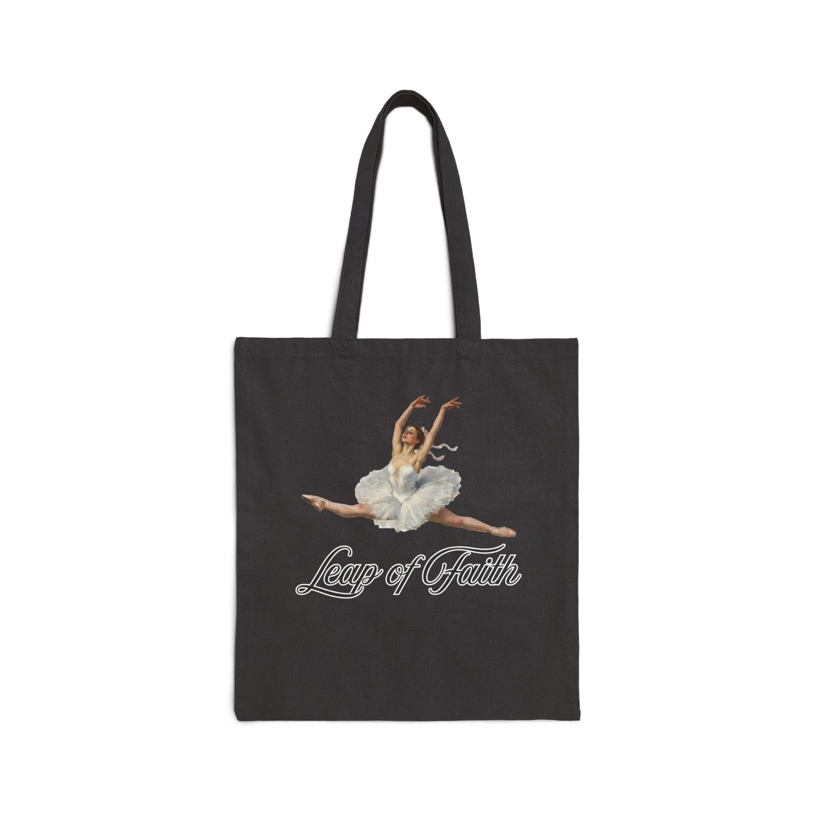 ✨ leap of faith ✨ ballet inspired cotton canvas tote bag, dance lover gift, leap of faith tote, eco friendly shopping bag, stylish ballet tote designed with an impressionist flair, echoing timeless ballet elegance
