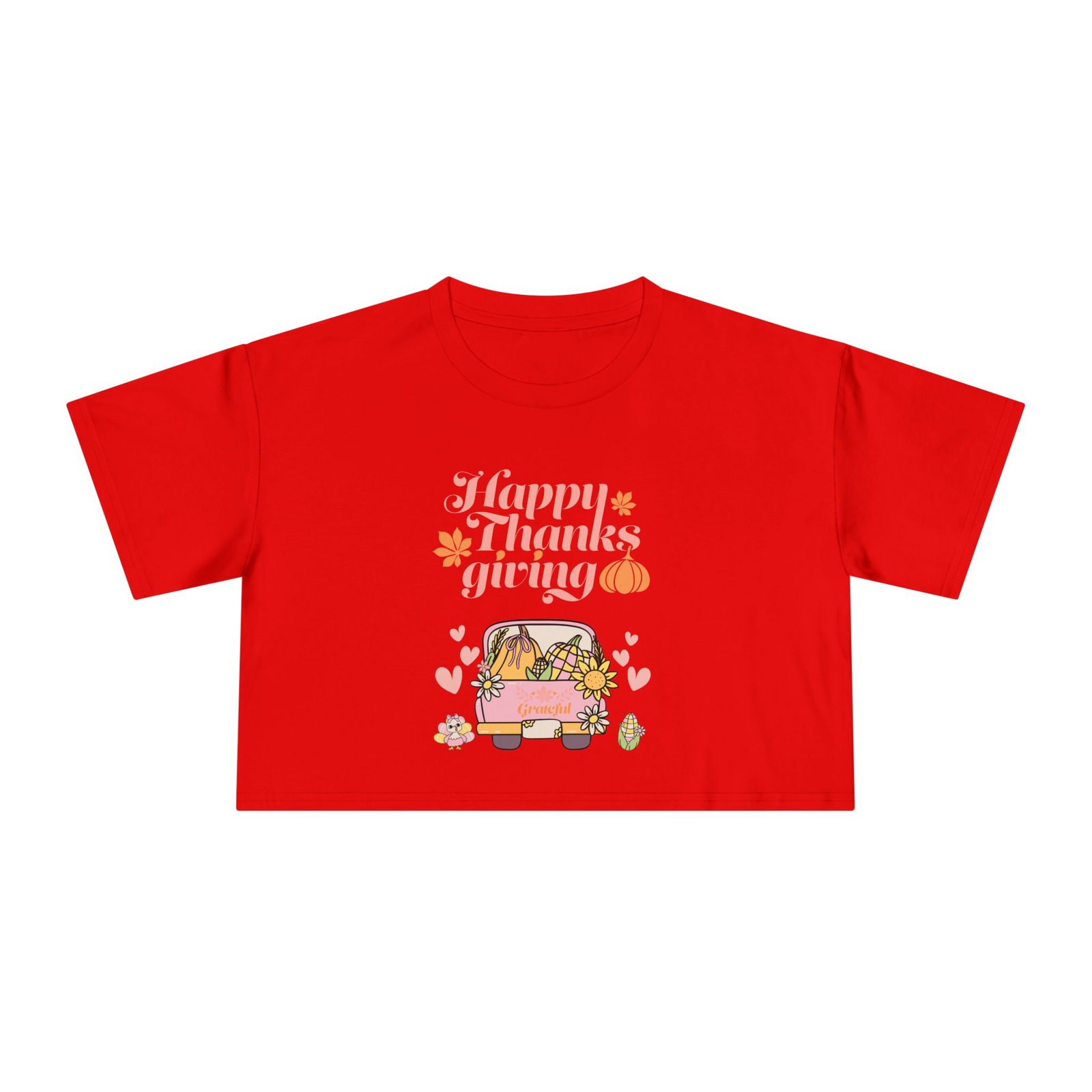 thanksgiving women's crop tee, casual t shirt, fall fashion, thanksgiving gift, cute thanksgiving apparel