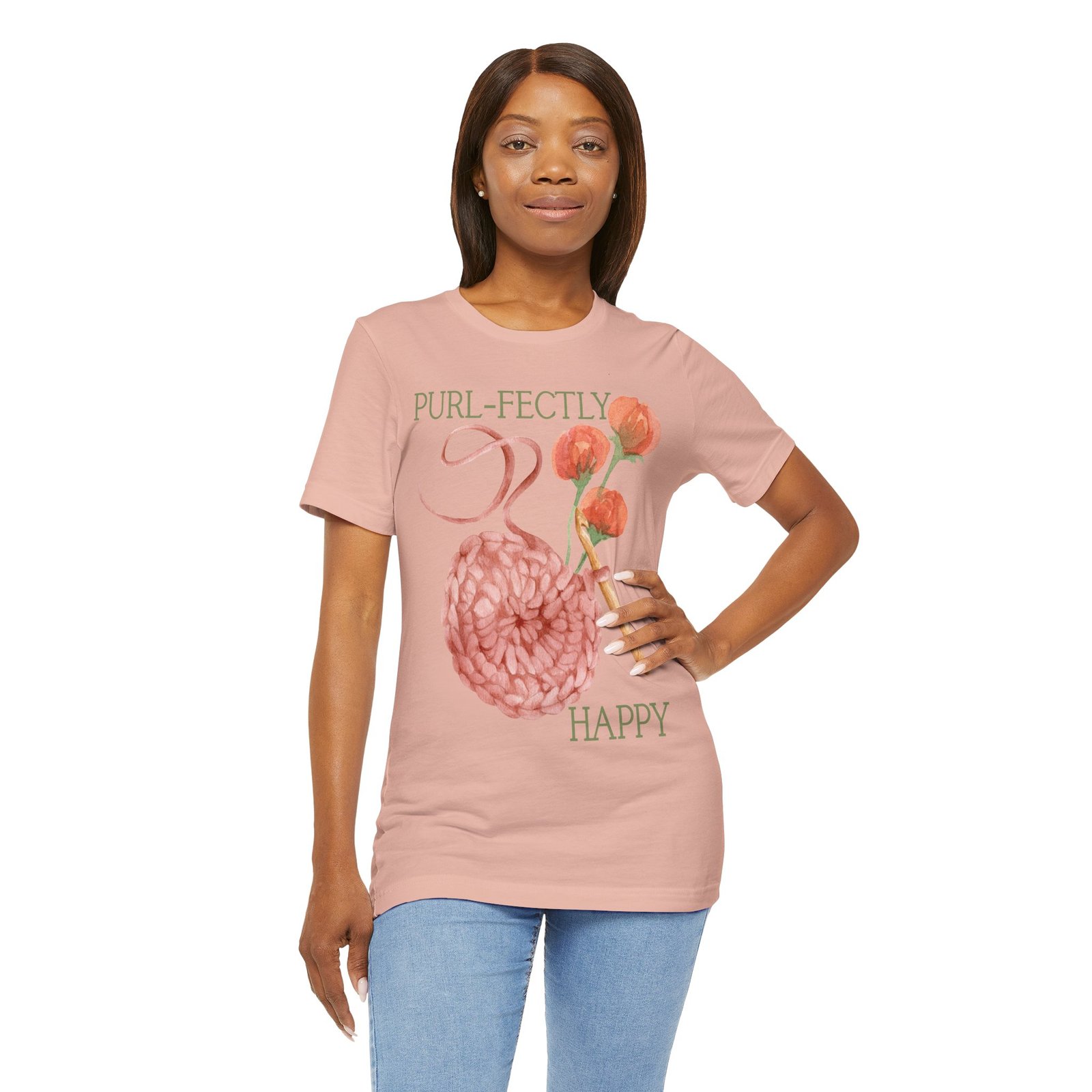 Purl-fectly Happy Crafting Joy Tee -Unisex Short Sleeve Shirt - Image 18