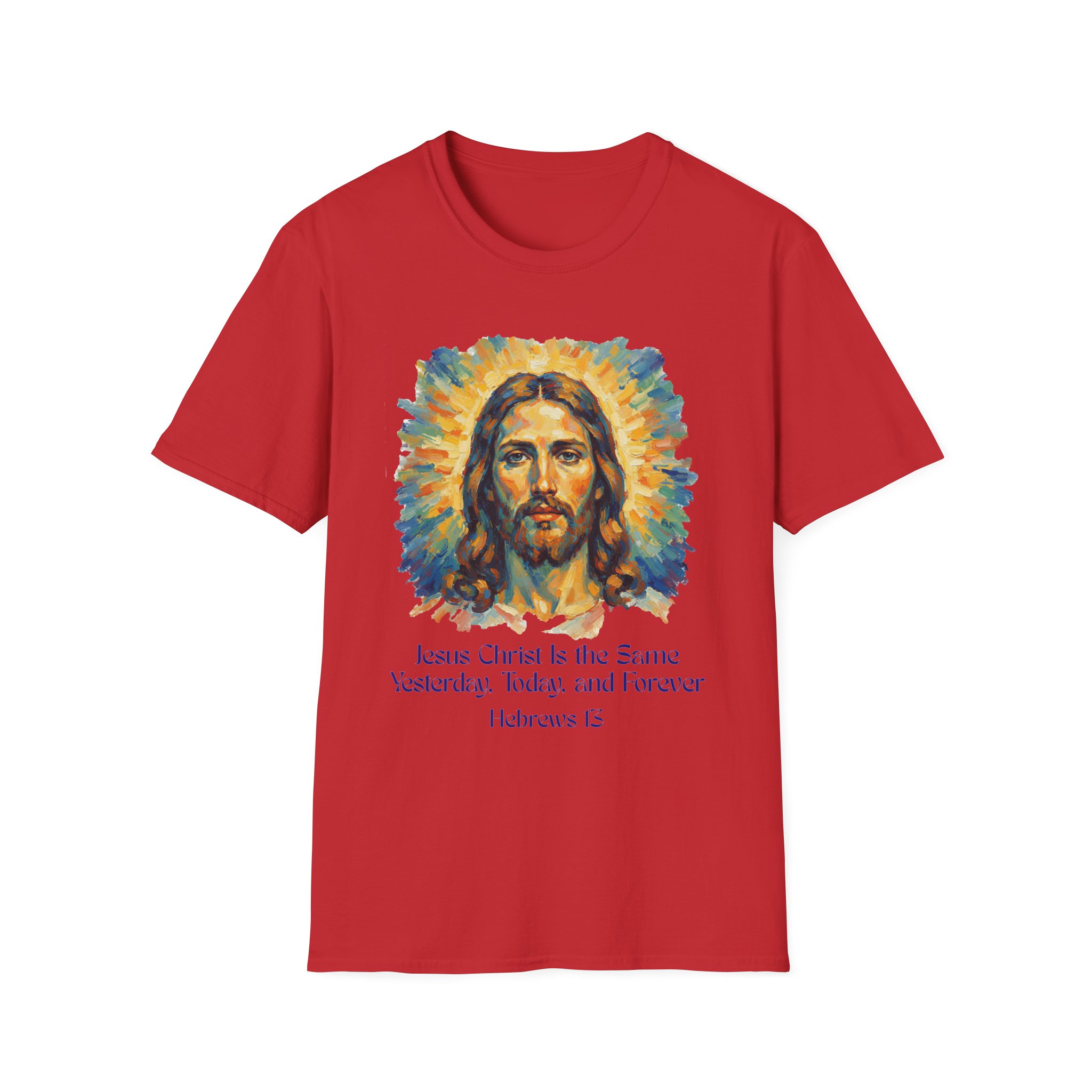 jesus christ graphic tee, unisex softstyle t shirt, faith apparel, inspirational gift, religious top