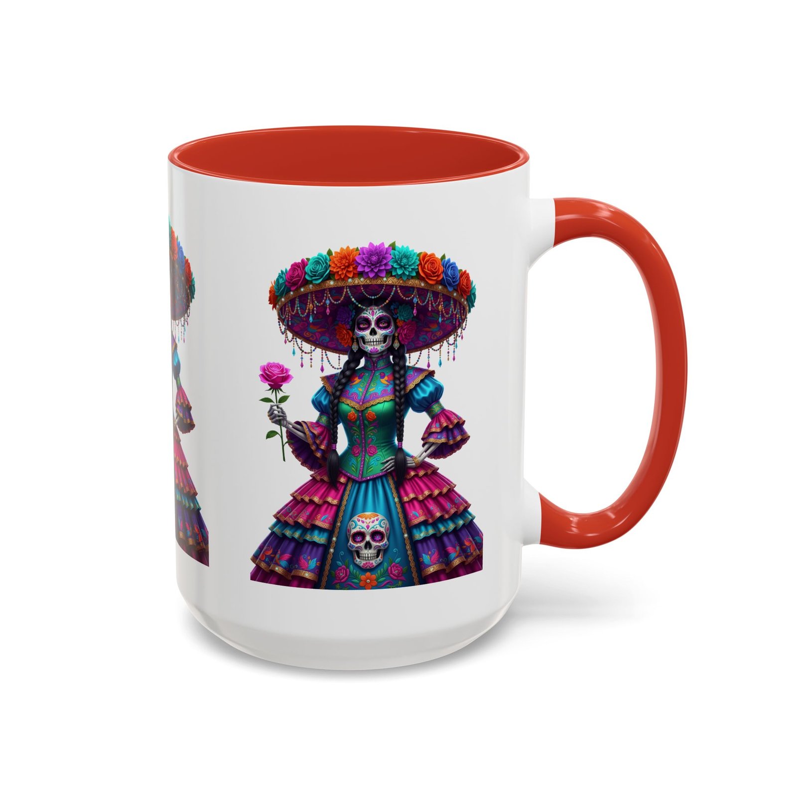 la catrina elegante – día de los muertos inspired artwork, caffeine lover gift, halloween decor, artful drinkware