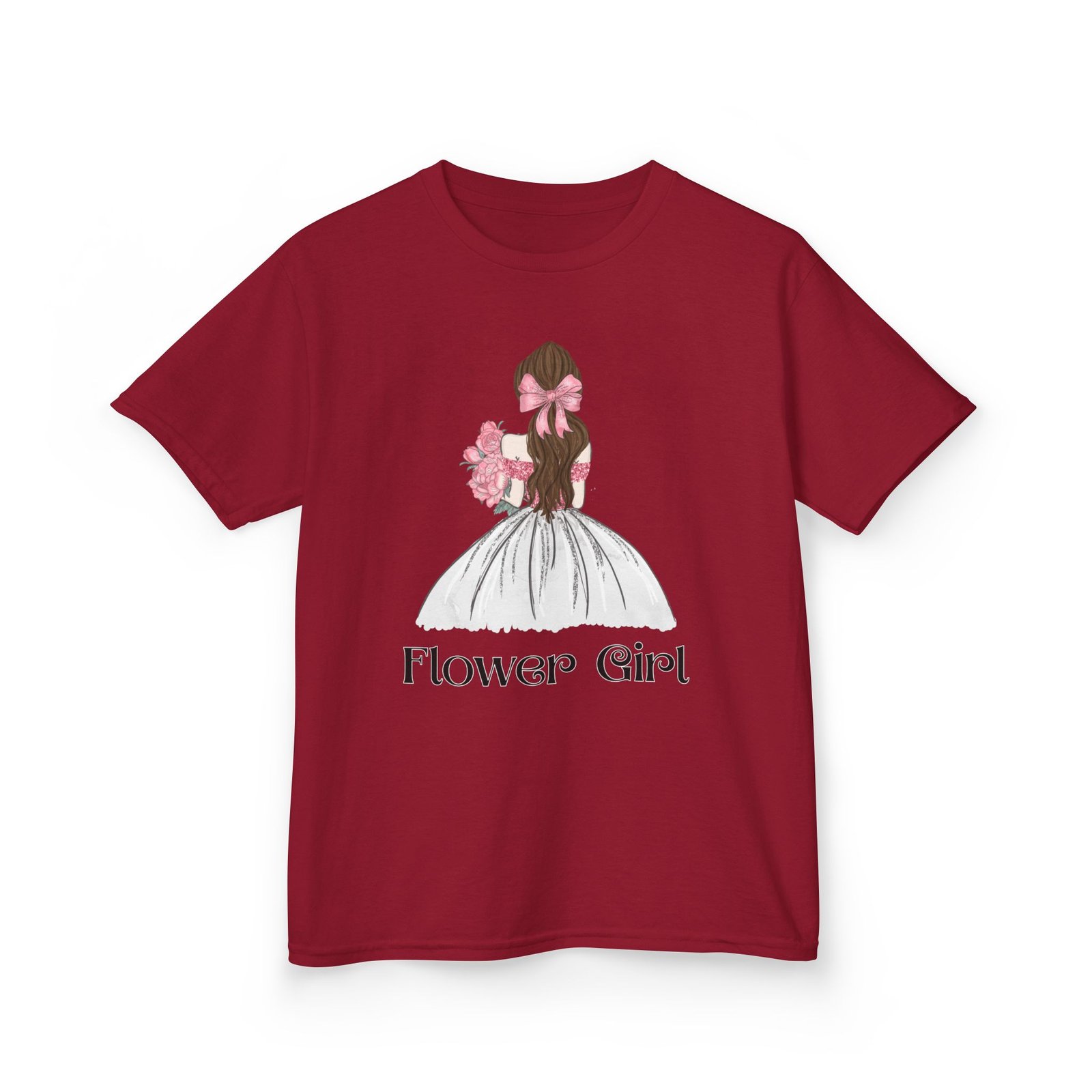 flower girl tee kids adorable cotton t shirt for weddings, birthday parties, flower girls, special occasions, stylish kids wear