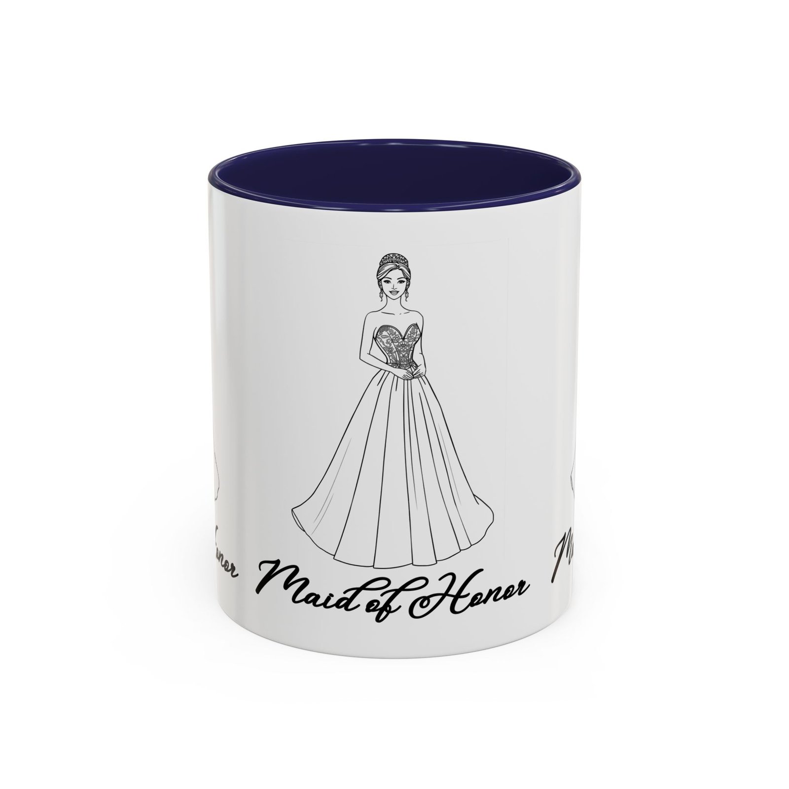 maid of honor coffee mug, bridal party gift, wedding celebration mug, customizable maid of honor cup, cute coffee lover gift