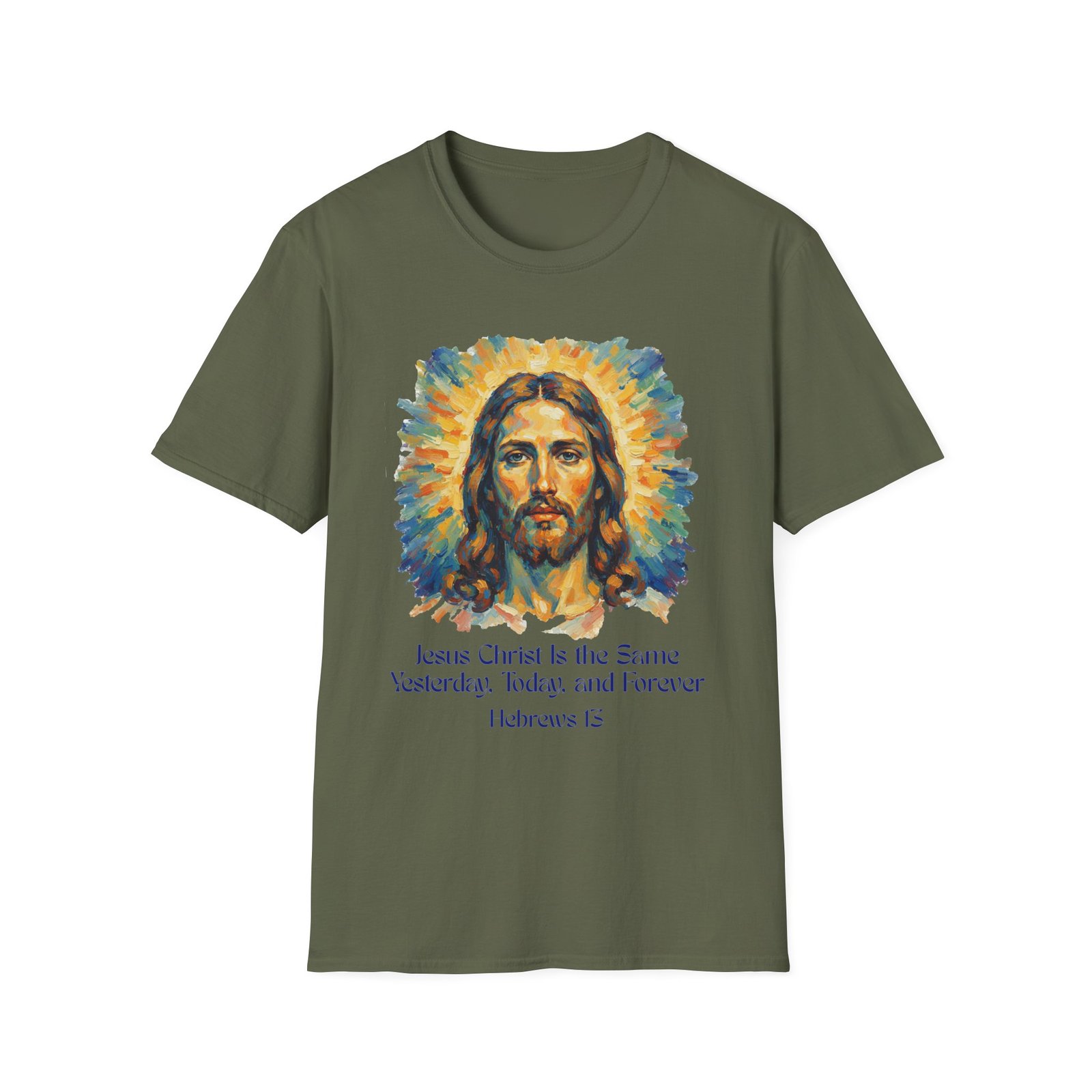 jesus christ graphic tee, unisex softstyle t shirt, faith apparel, inspirational gift, religious top