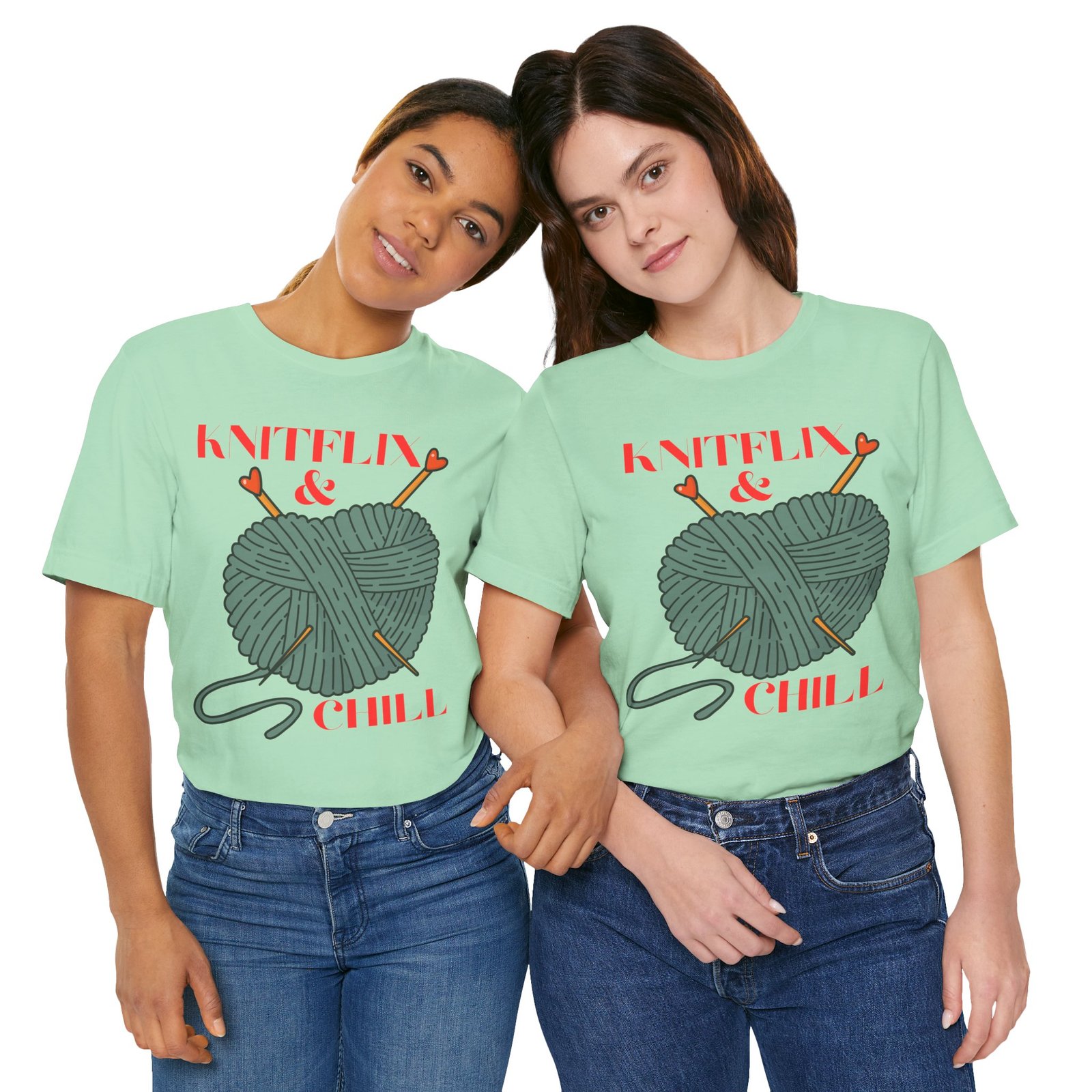 Knitflix & Chill Tee for Craft Lovers - Image 40