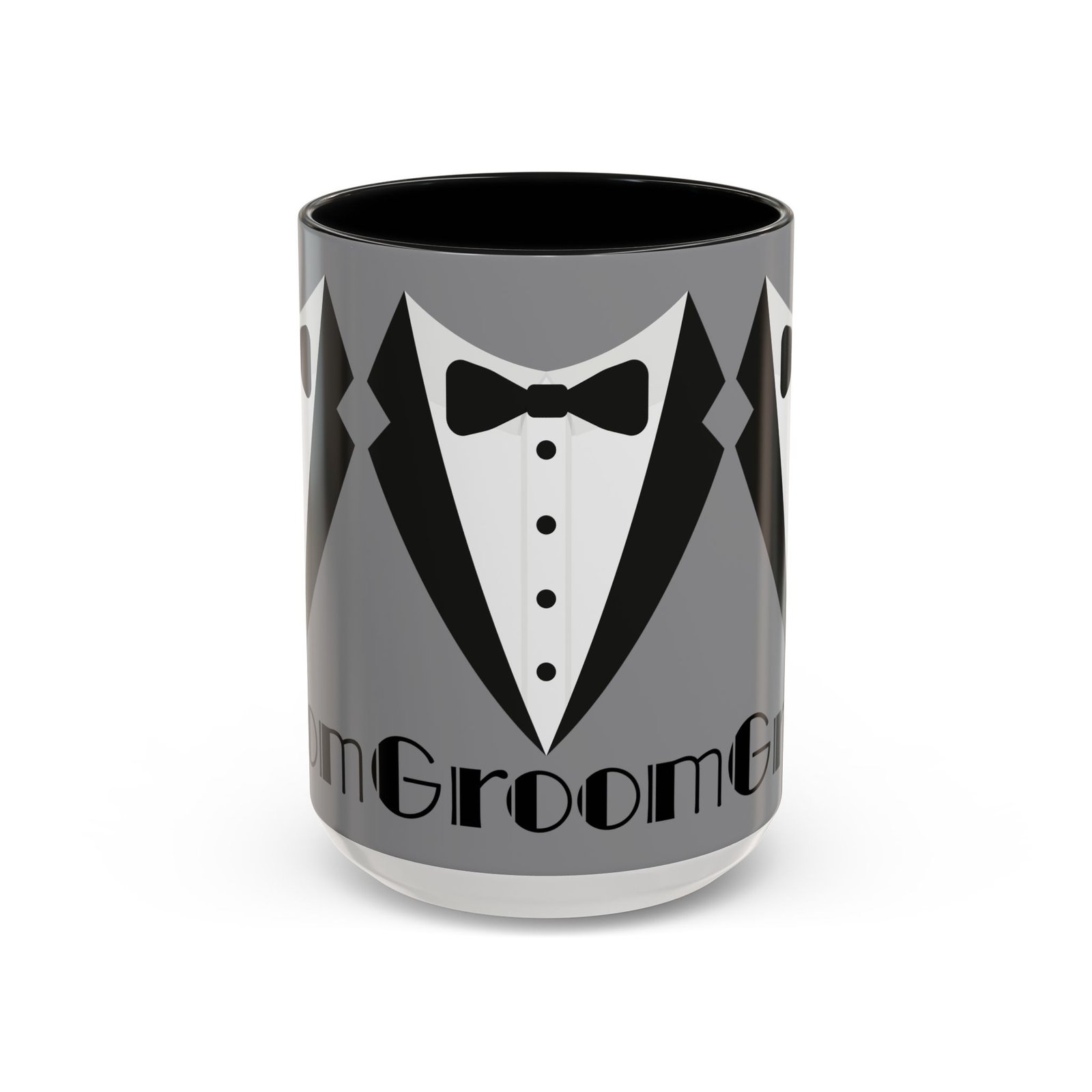 groom coffee mug, wedding gift, groomsmen party mug, black and white accent mug, engagement celebration