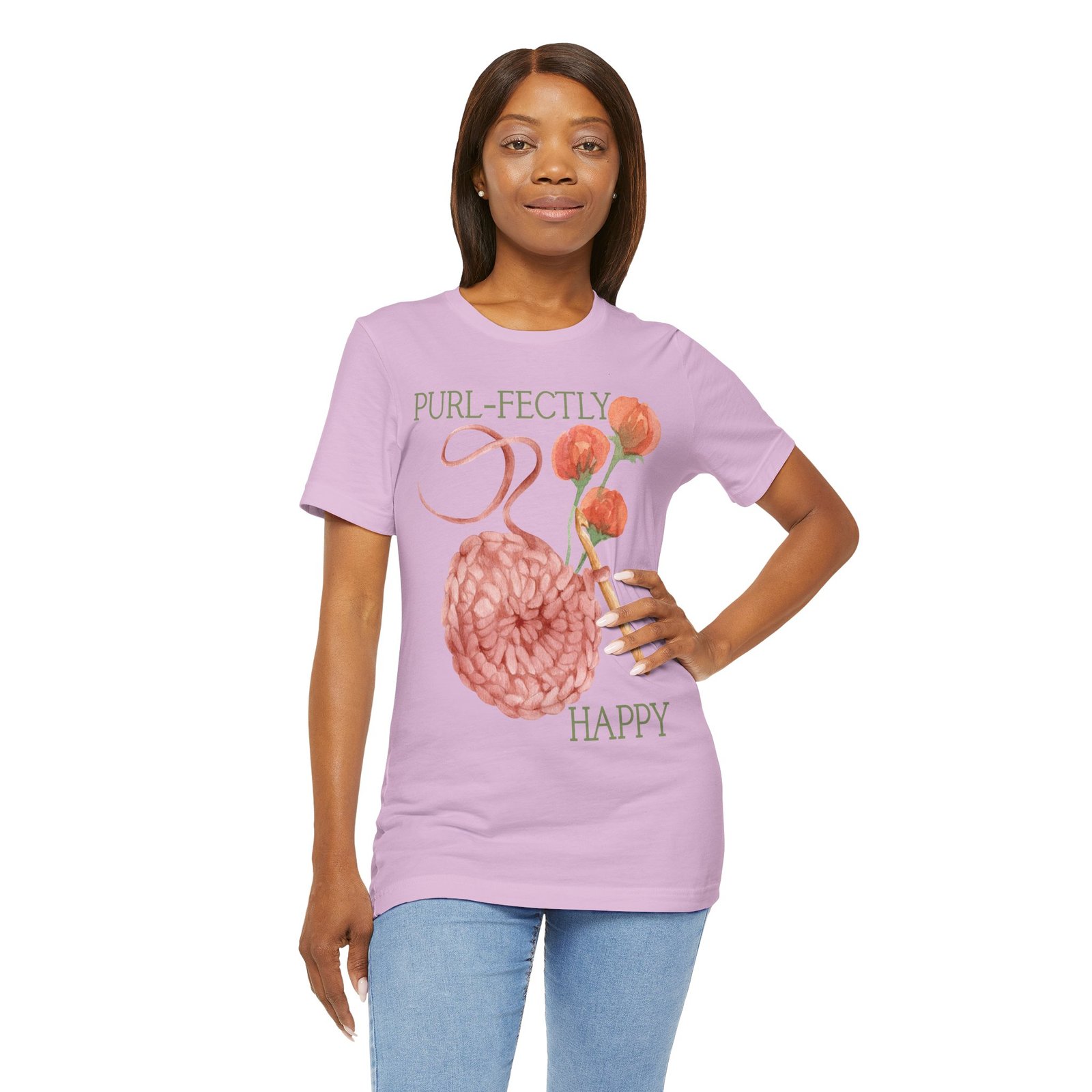 Purl-fectly Happy Crafting Joy Tee -Unisex Short Sleeve Shirt - Image 74
