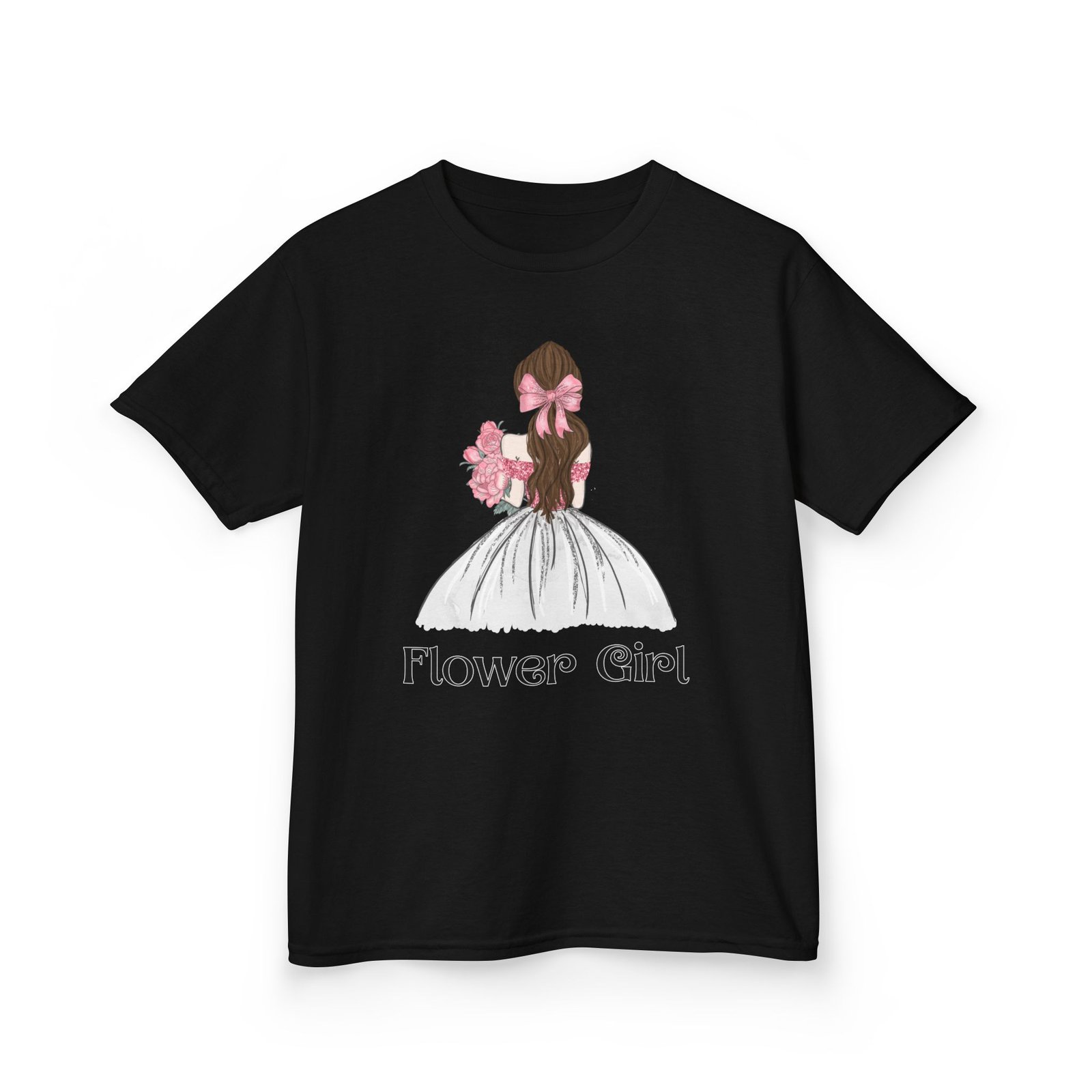 flower girl tee kids adorable cotton t shirt for weddings, birthday parties, flower girls, special occasions, stylish kids wear