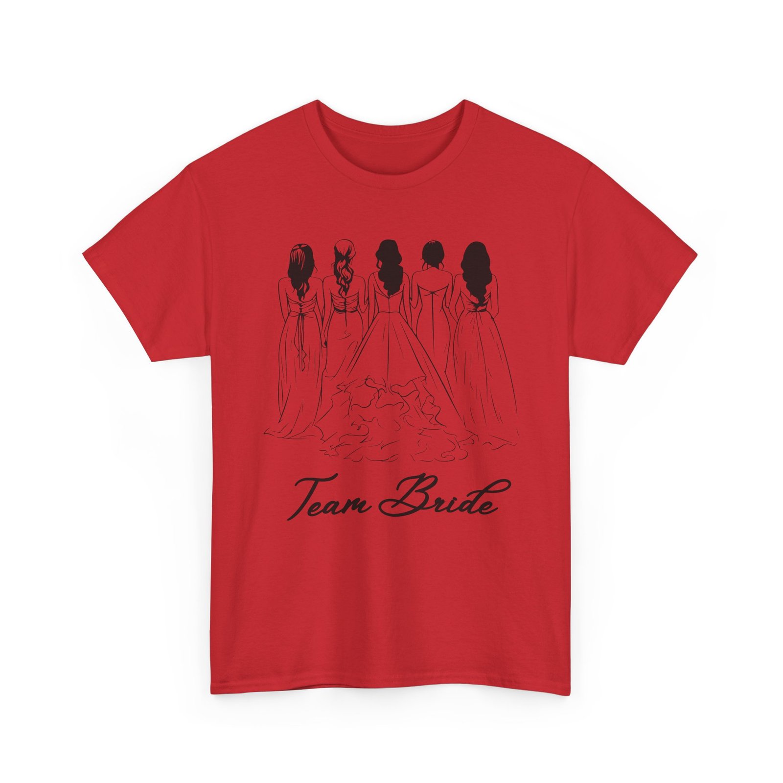 team bride unisex heavy cotton tee perfect for weddings, bridal showers, engagements, bachelorette parties, group celebrations