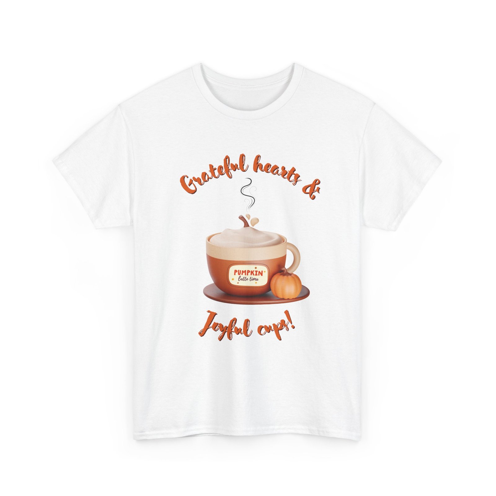 happy thanksgiving grateful hearts & joyful cups unisex tee, cozy fall t shirt, thanksgiving gift, coffee lover apparel, autumn fashion