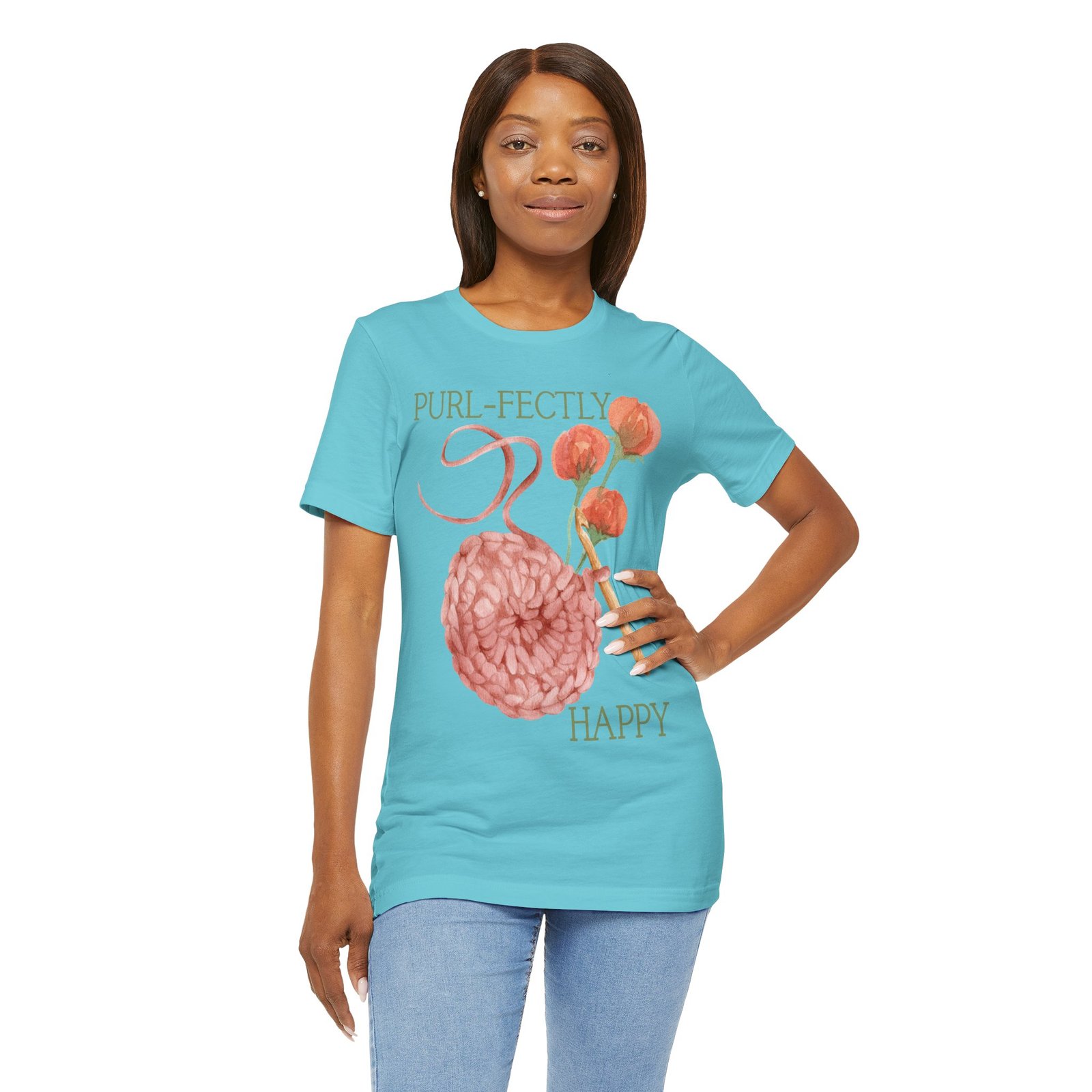 Purl-fectly Happy Crafting Joy Tee -Unisex Short Sleeve Shirt - Image 67