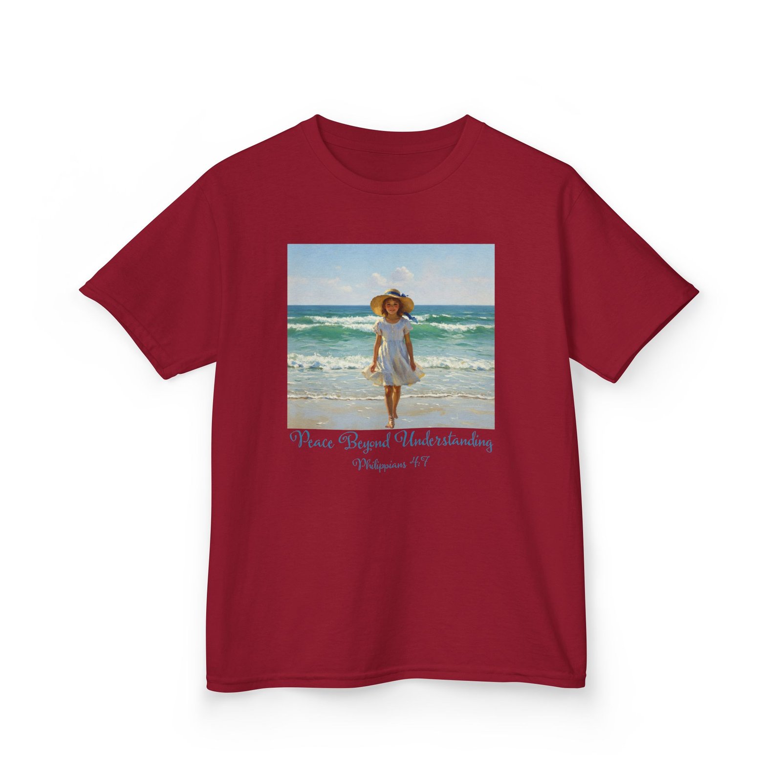 whimsical girl at the beach fun kids tee, summer shirt, beach day tee, vacation outfit, cute kids clothing