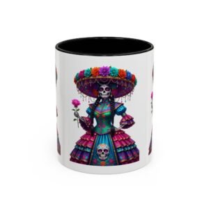 la catrina elegante – día de los muertos inspired artwork, caffeine lover gift, halloween decor, artful drinkware