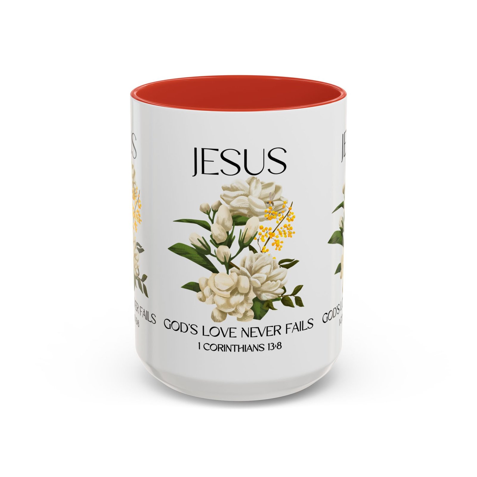 inspirational floral coffee mug 11/15 oz god's love design, christian gift, home decor, mug for faith, coffee lovers